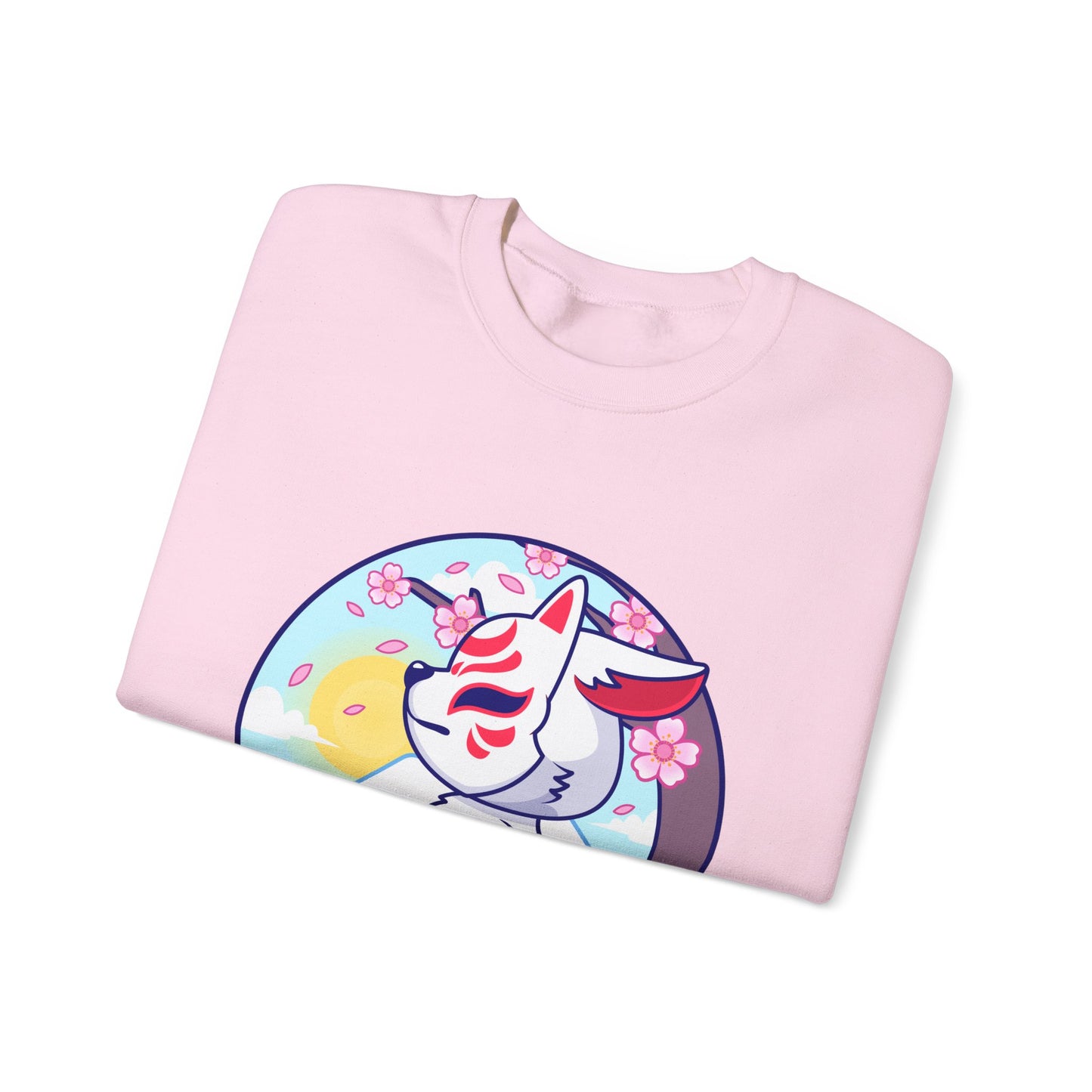 Kitsune Fox Mask Graphic Unisex Crewneck Sweatshirt