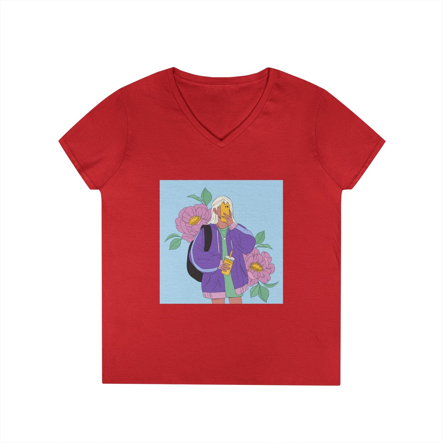 Women Stylish V-Neck T-Shirt