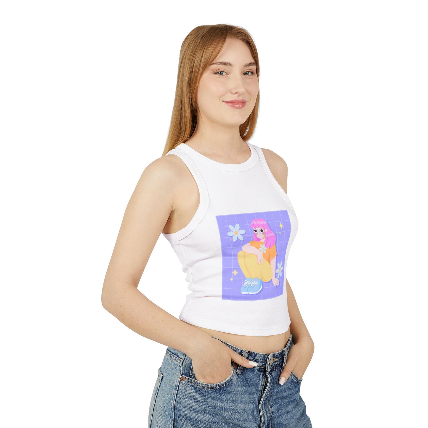 Cute Floral Graphic Tank Top – Women’s Summer Tee