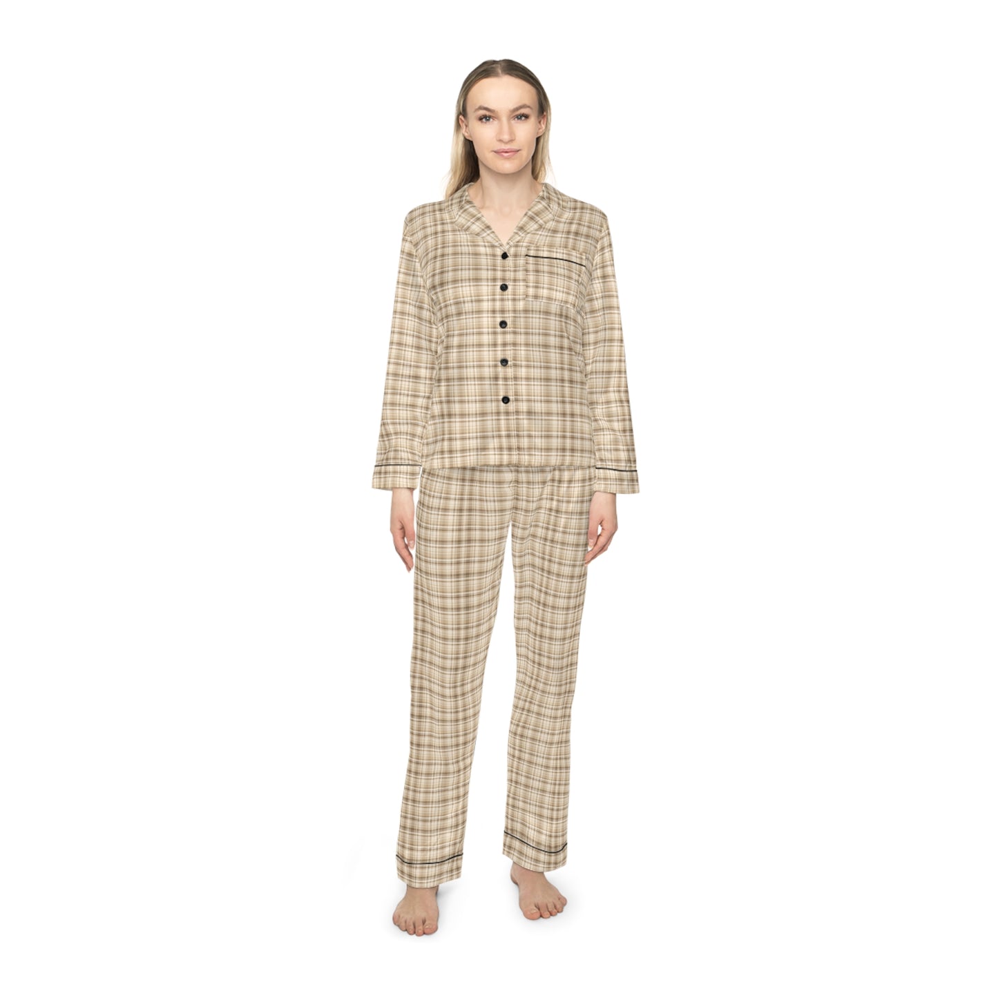 Plaid Women’s Satin Pajama Set for Cozy Nightwear