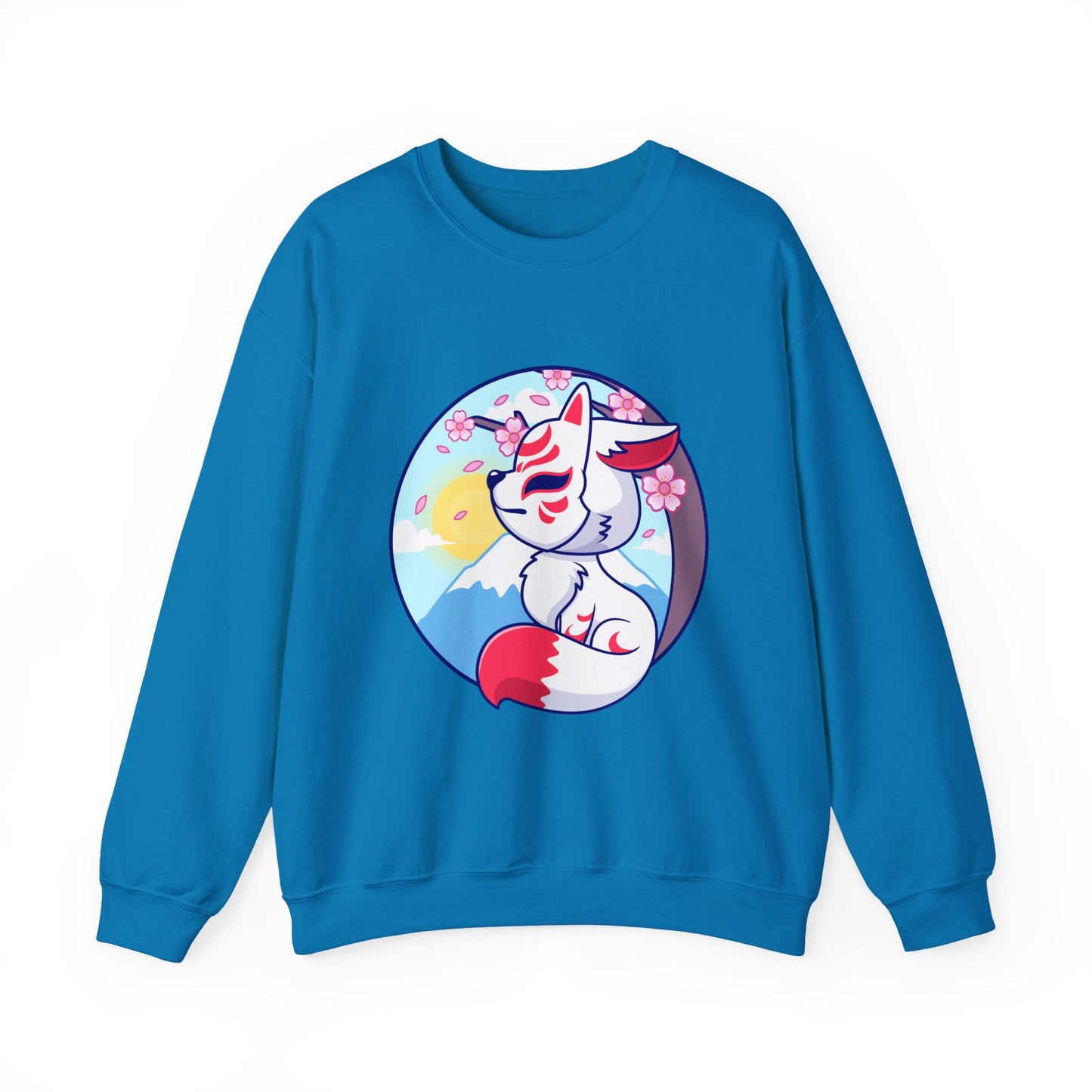 Kitsune Fox Mask Graphic Unisex Crewneck Sweatshirt