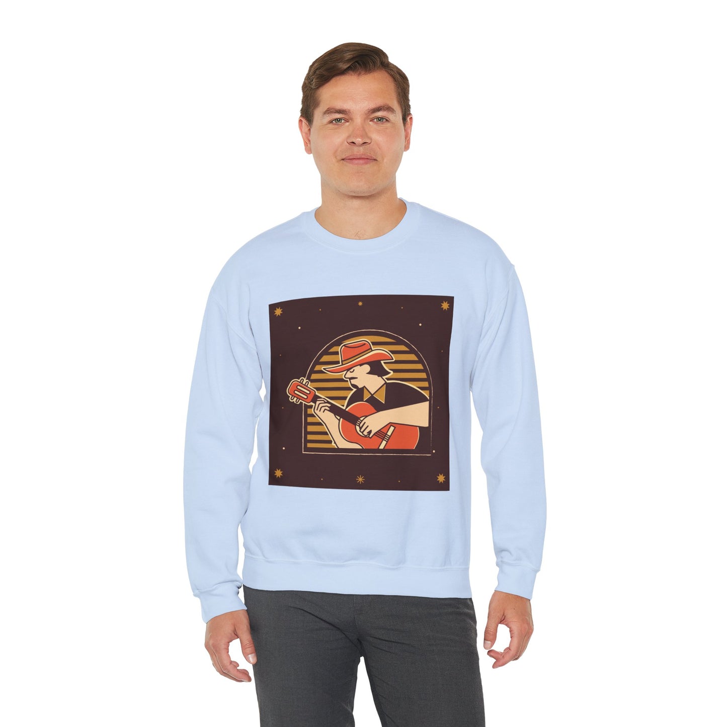 Retro Musician Graphic Unisex Crewneck Sweatshirt