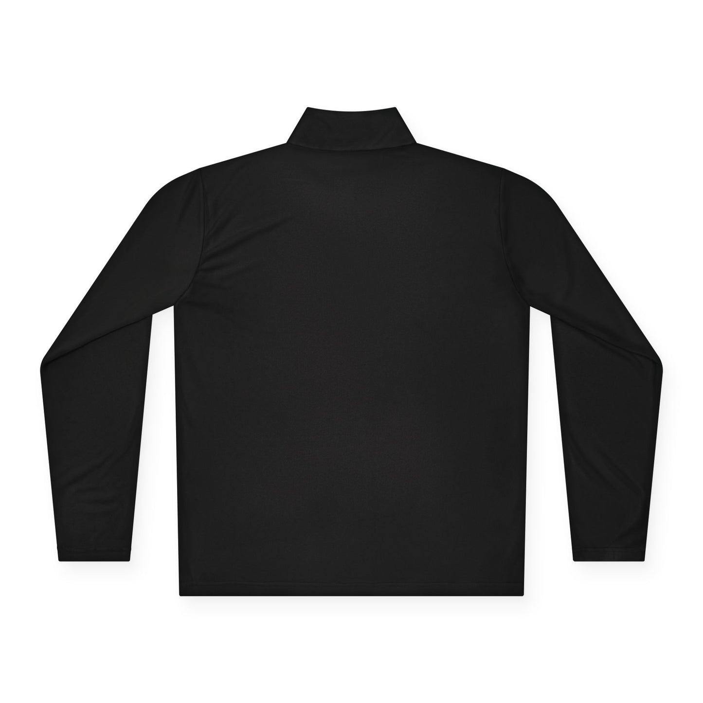 Classic Black Unisex Quarter-Zip Pullover with Crest Detail