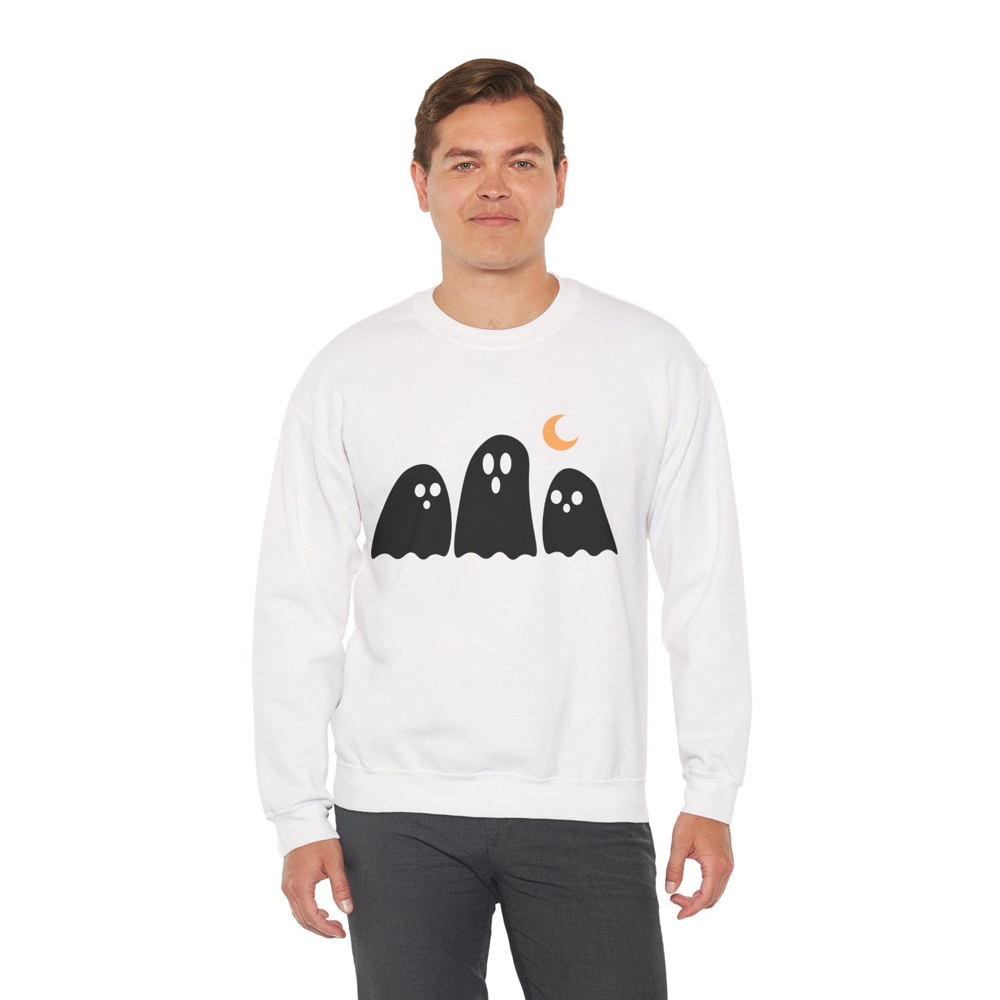 Kawaii Ghost Halloween Unisex Crewneck Sweatshirt