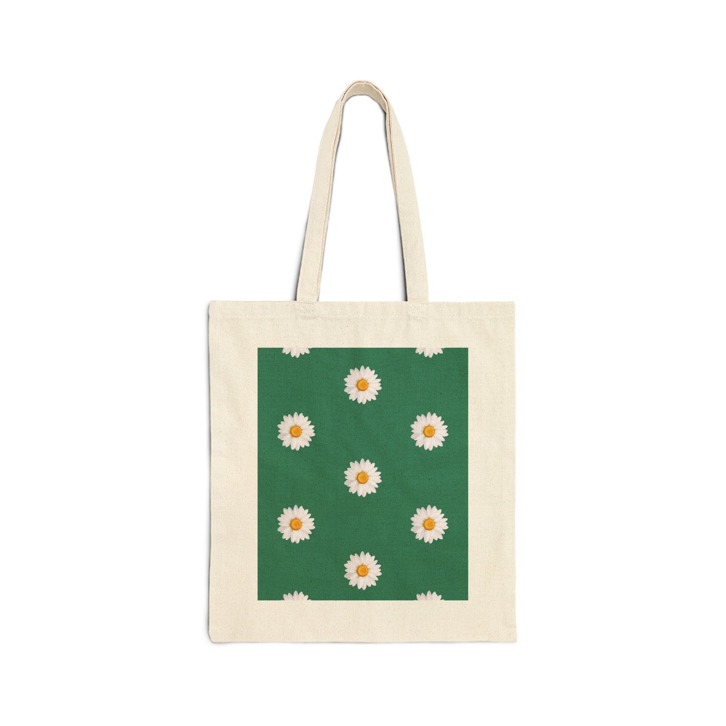 Vintage Style Daisy Tote Bag Reusable Cotton Carryall