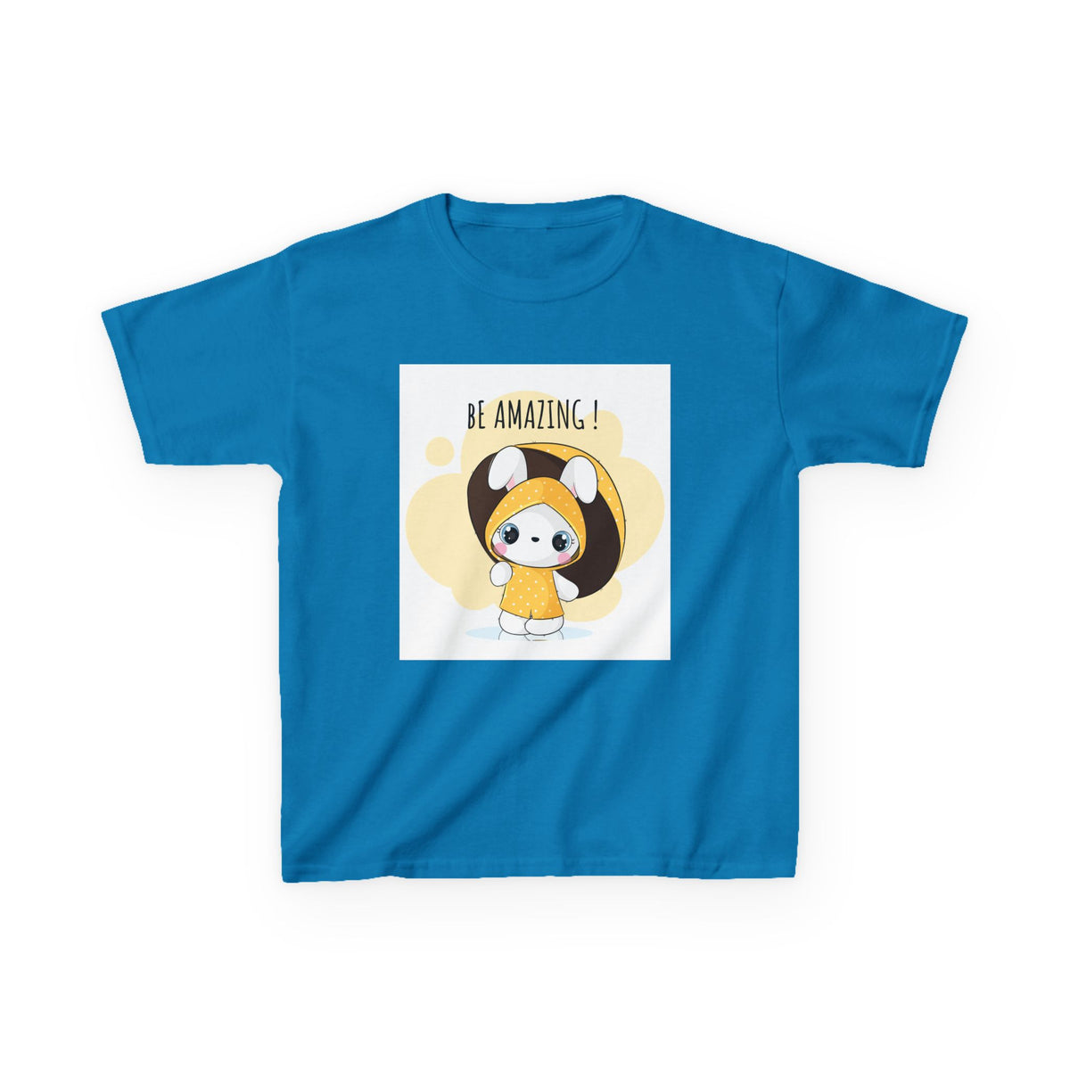 Yellow Kids Heavy Cotton t-shirt with a Cartoon Character