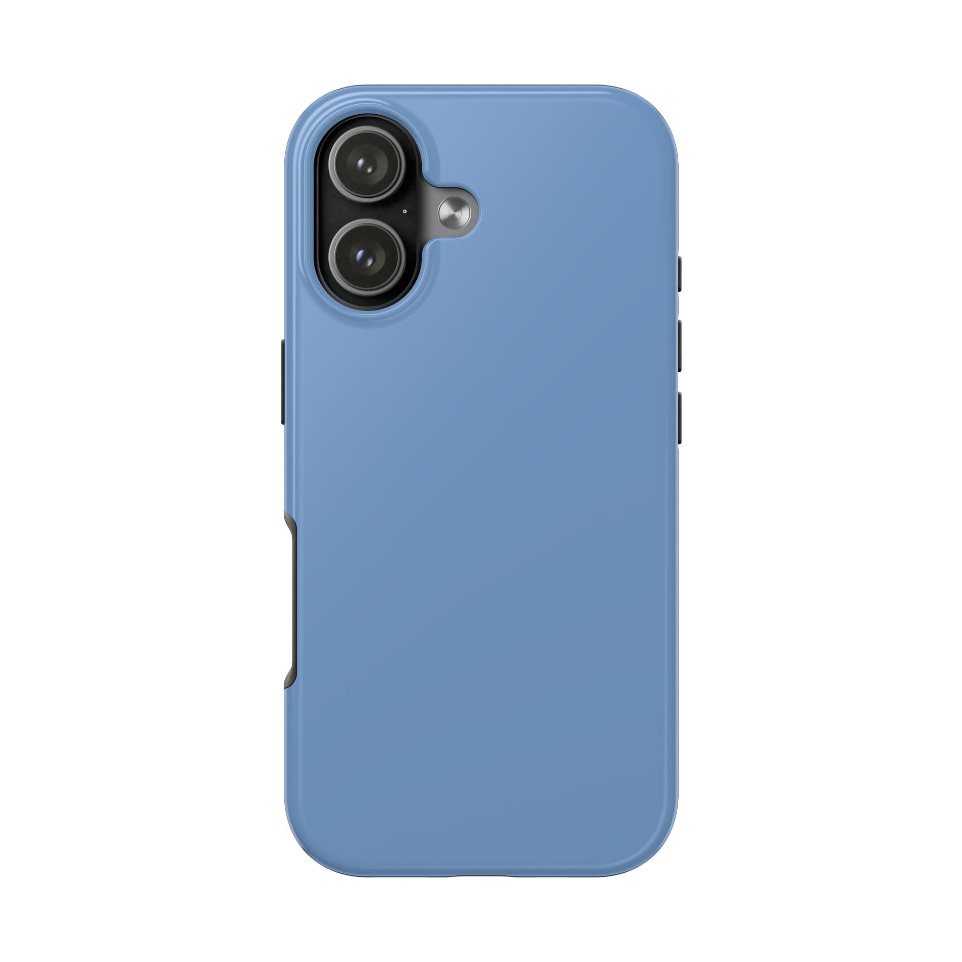 Blue phone case on a white background