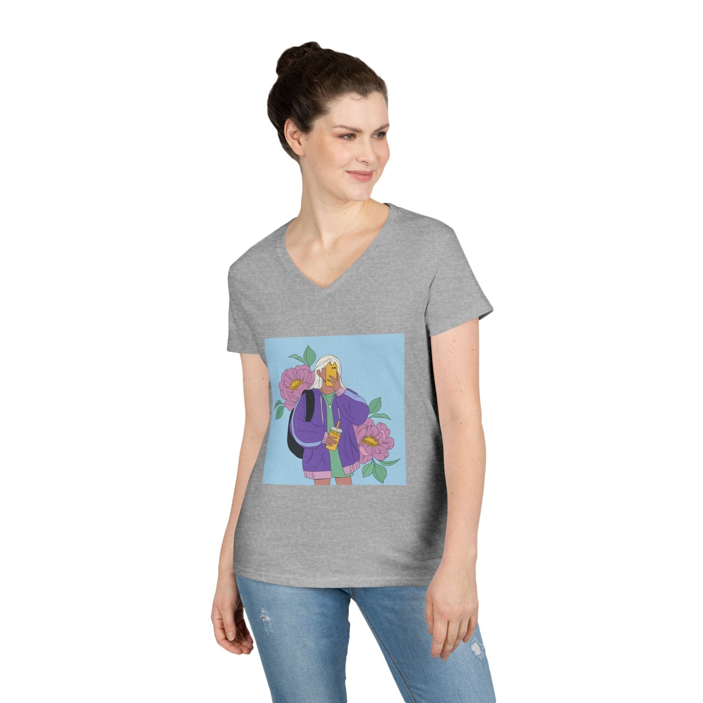 Women Stylish V-Neck T-Shirt