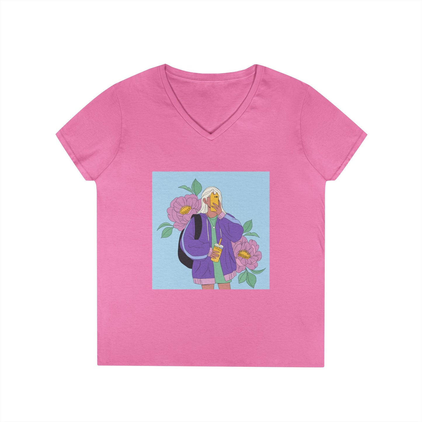 Women Stylish V-Neck T-Shirt
