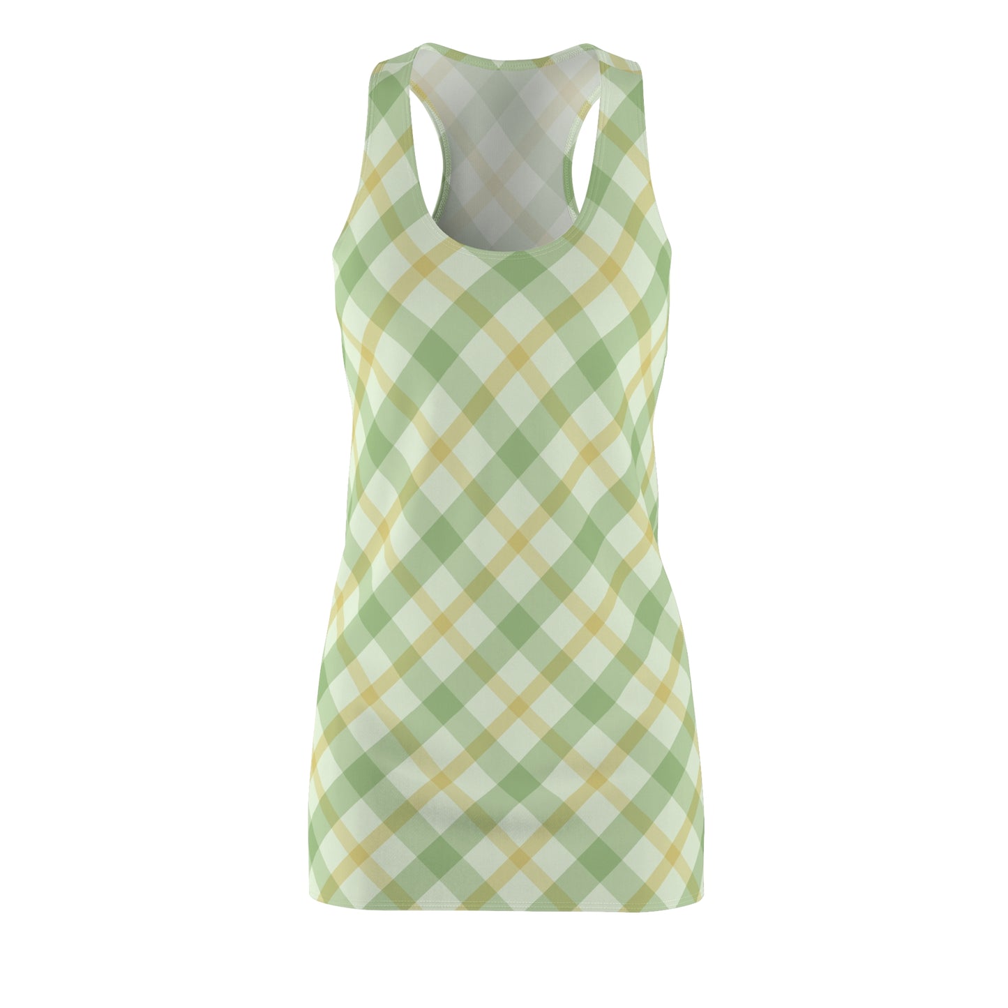 Spring Vibe Women's Racerback Dress – Casual Plaid Summer Dress
