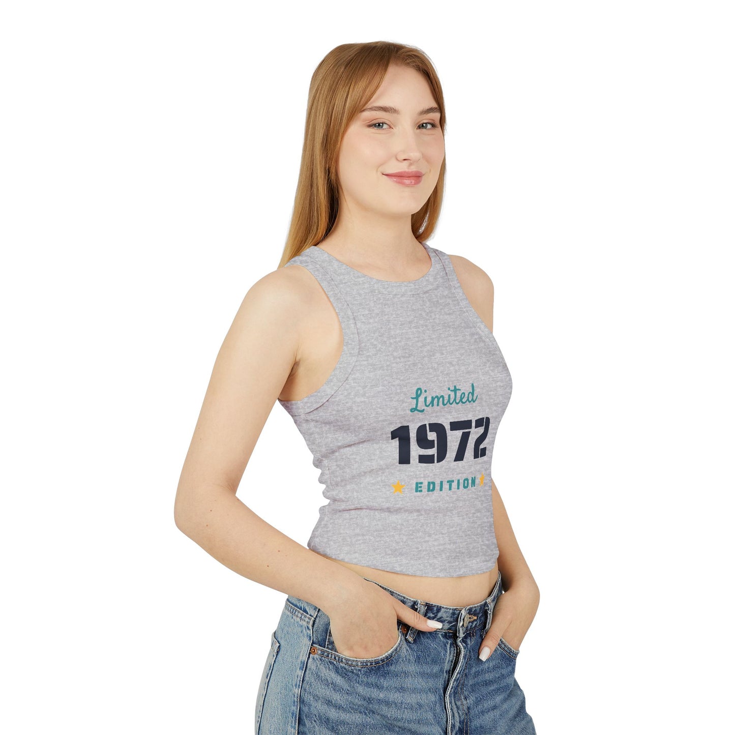 Limited Edition 1972 Women's Micro Rib Racer Tank Top, Retro Tank, Vintage Style, Summer Top, Unique Gift, Casual Wear