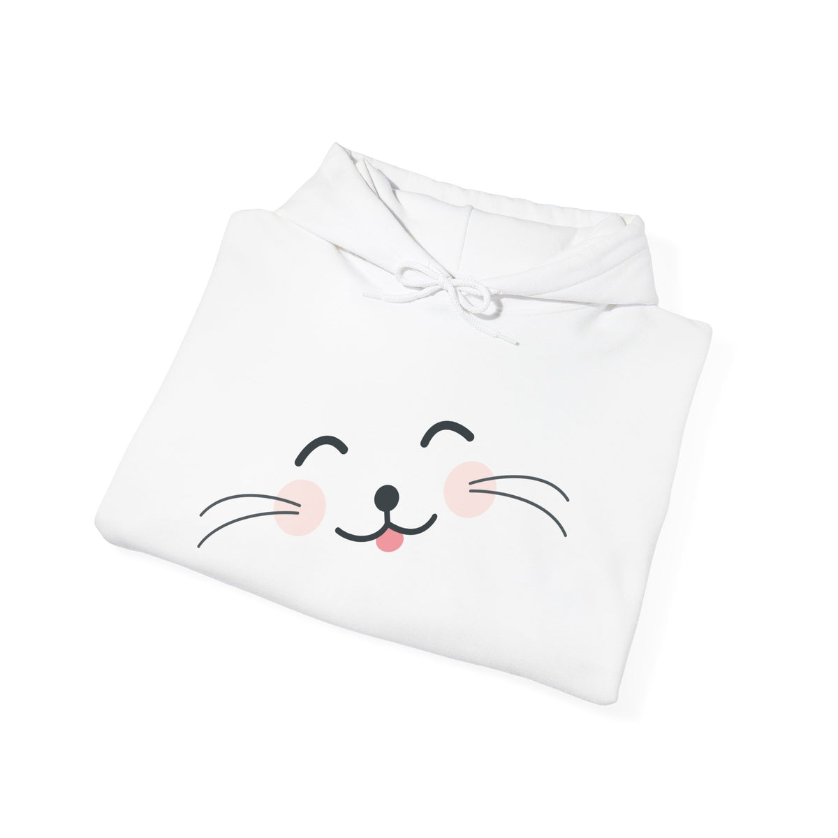 Pink Cozy Unisex Hoodie with Adorable Face Print