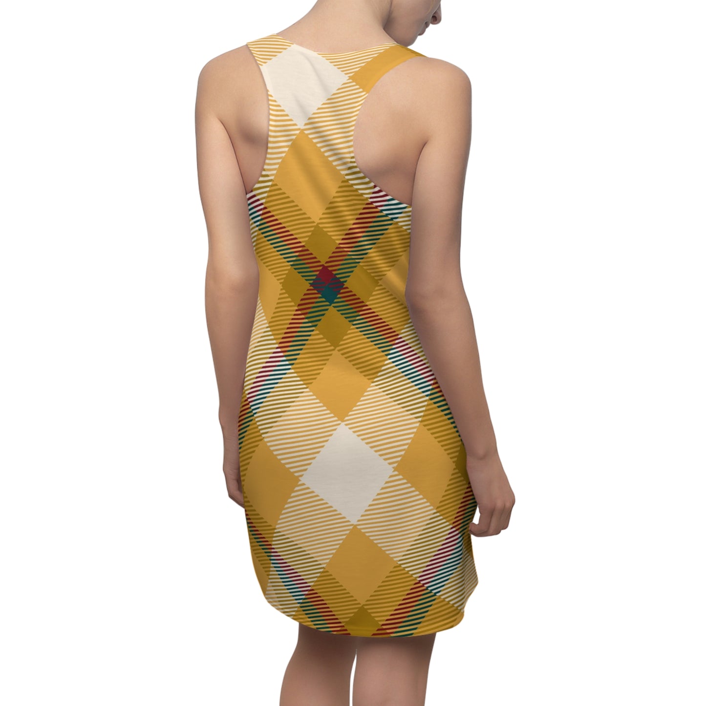 Trendy Plaid Racerback Dress – Casual Summer Dress, Athletic & Outdoor Party Wear