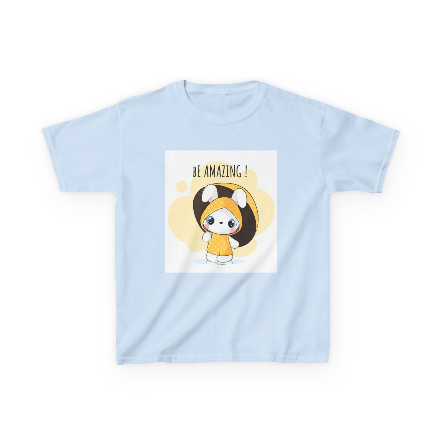 Yellow Kids Heavy Cotton t-shirt with a Cartoon Character