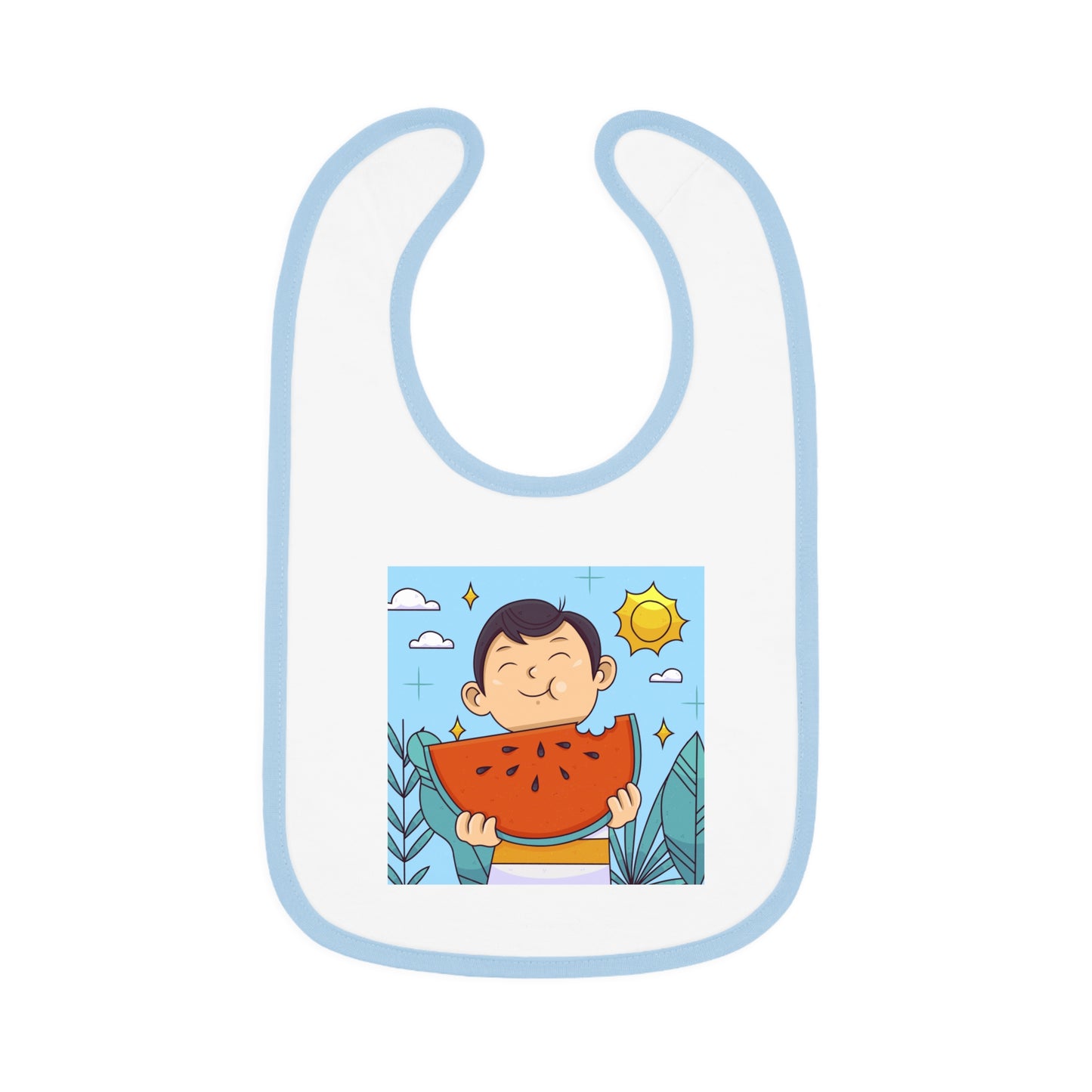 Baby Contrast Trim Jersey Bib