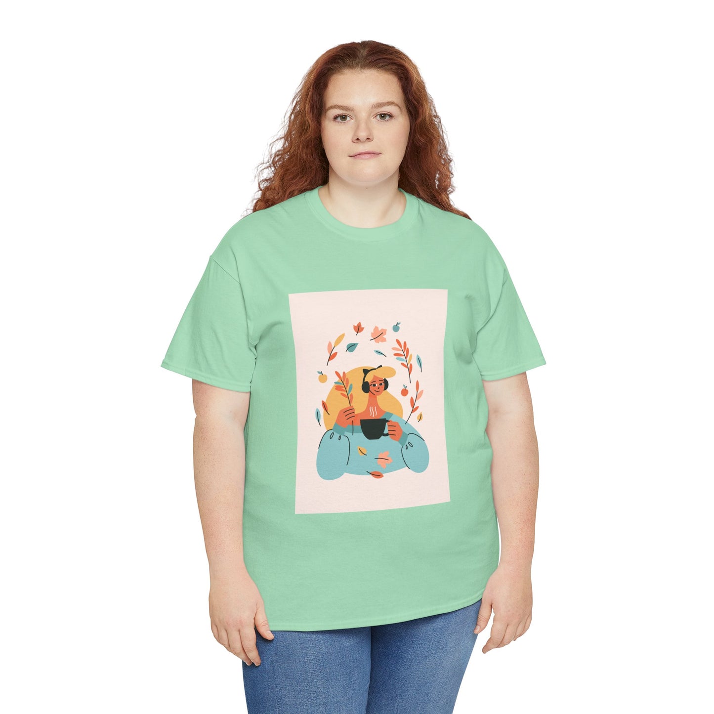 Unisex Cozy Bear Illustration Heavy Cotton T-Shirt