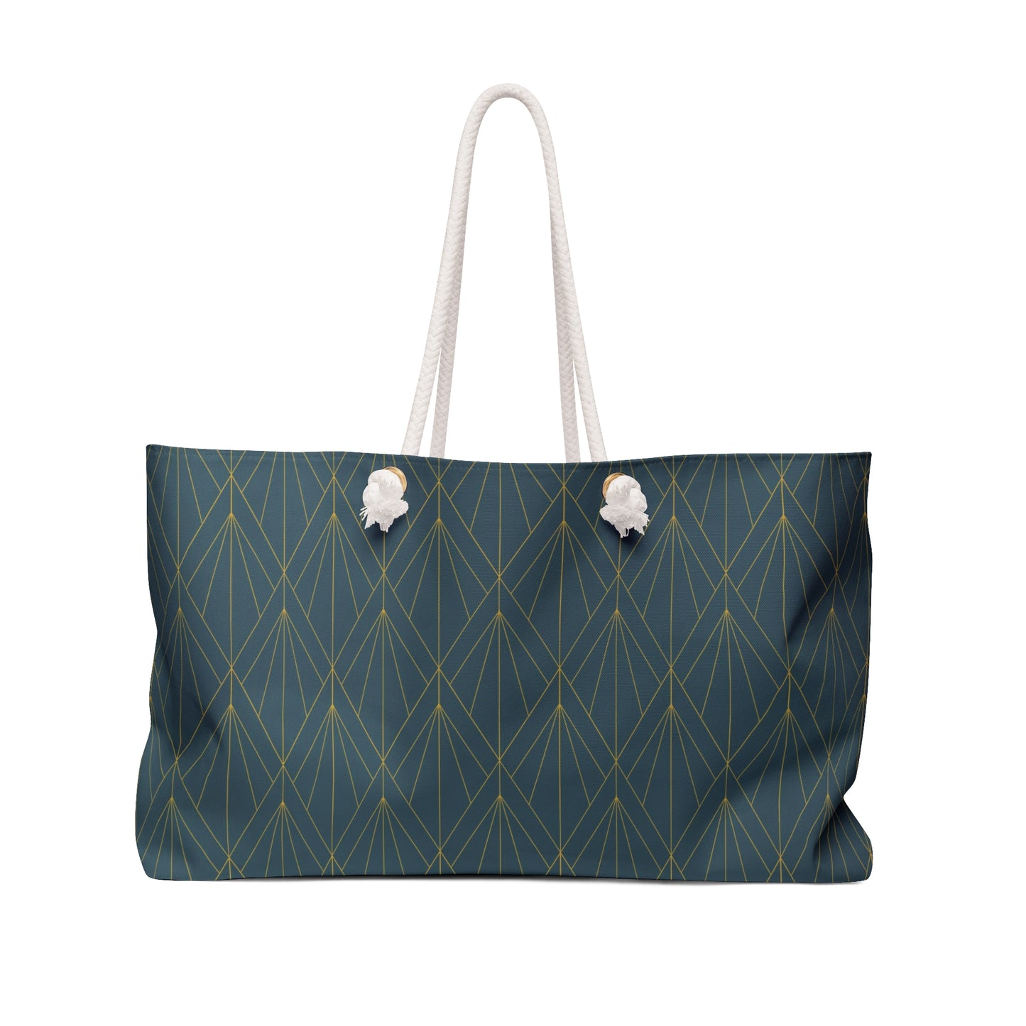 Elegant Navy & Gold Geometry Tote Bag