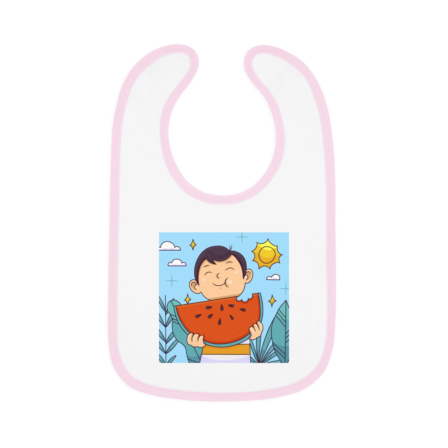 Baby Contrast Trim Jersey Bib