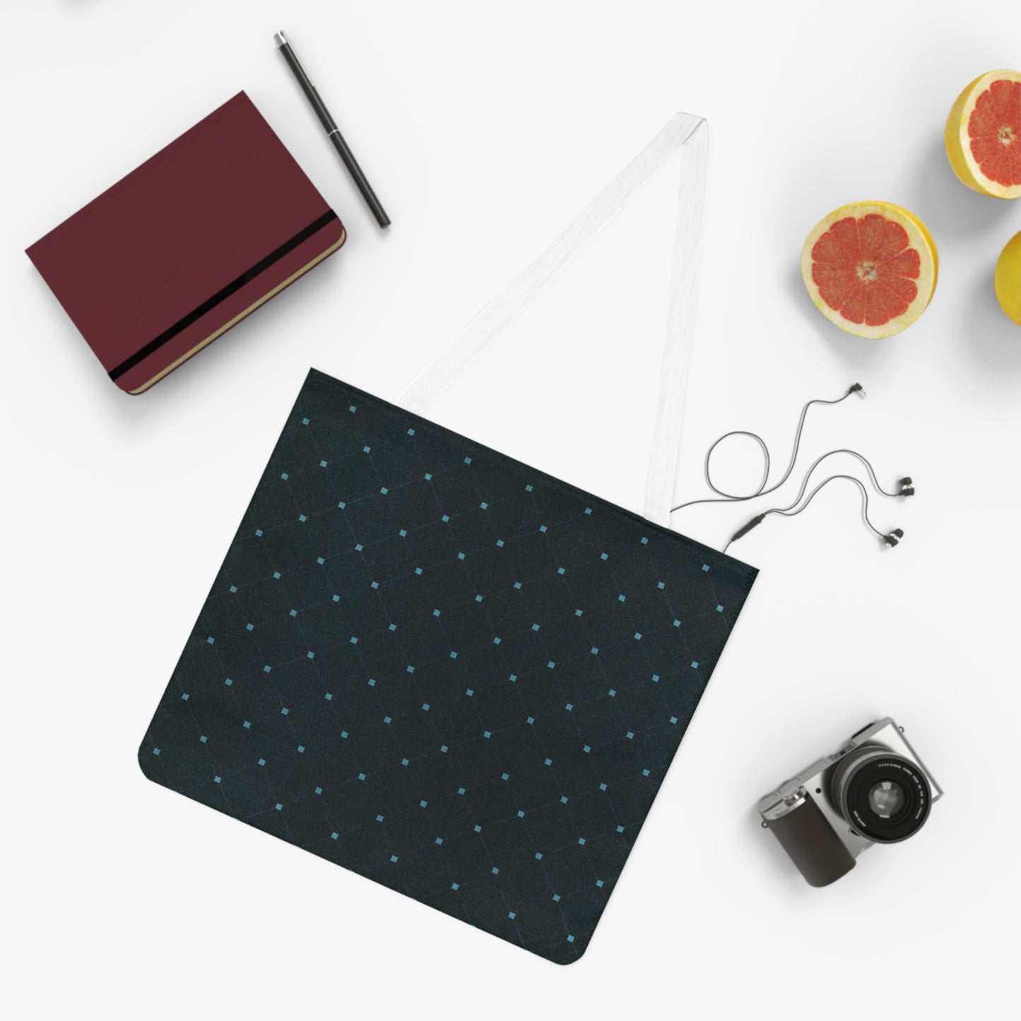 Elegant Black Geometric Canvas Tote