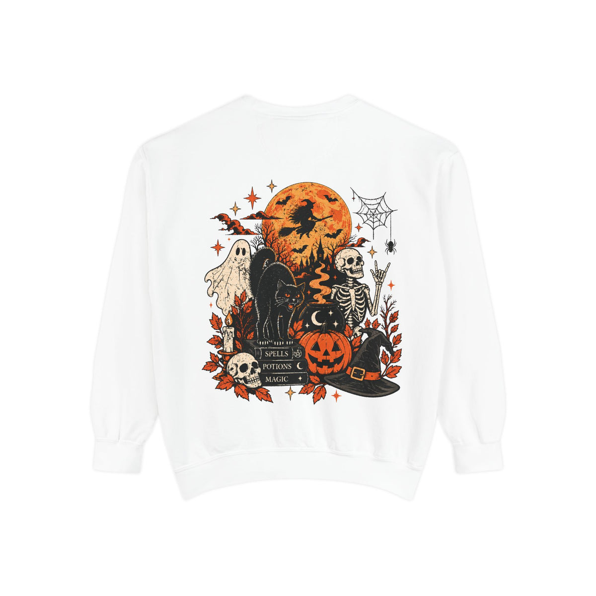 Halloween Vintage Pumpkin Ghosts and Skeletons Sweatshirt