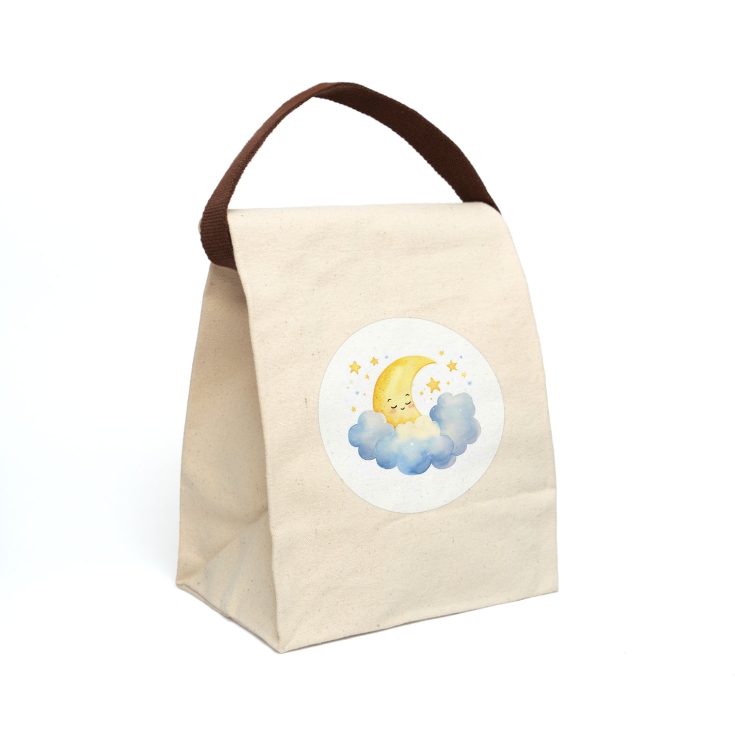 Sleepy Moon Printed Canvas Lunch Bag