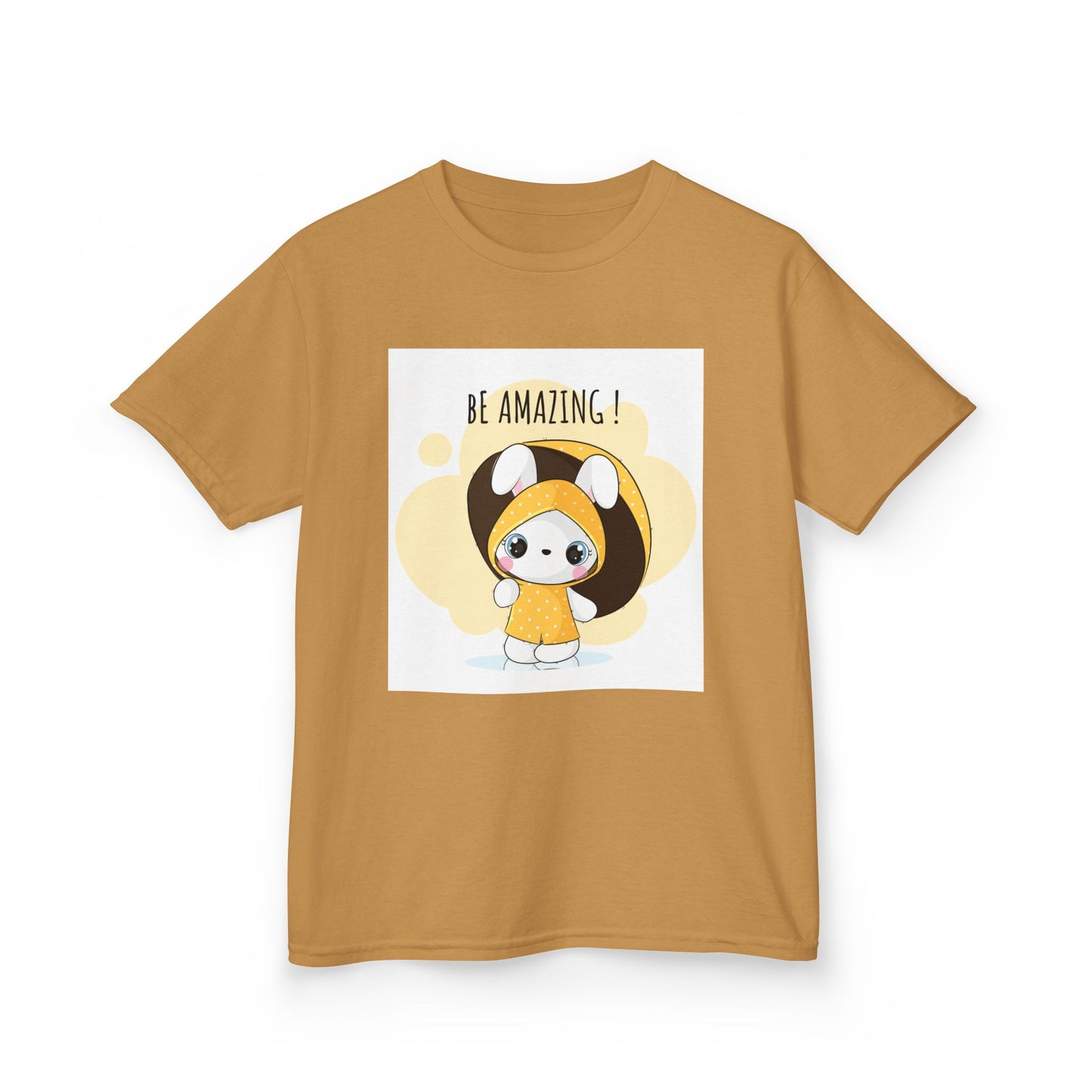 Yellow Kids Heavy Cotton t-shirt with a Cartoon Character