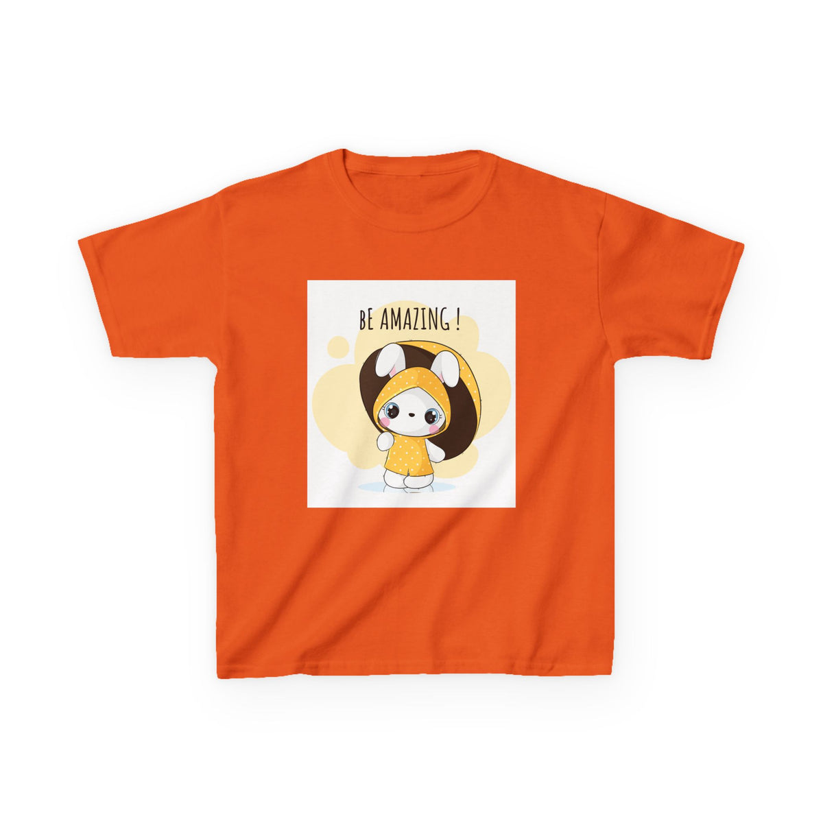 Yellow Kids Heavy Cotton t-shirt with a Cartoon Character
