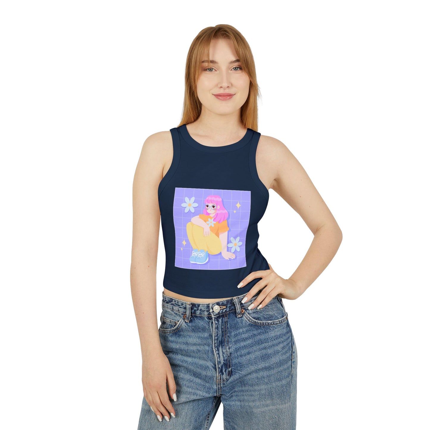 Cute Floral Graphic Tank Top – Women’s Summer Tee