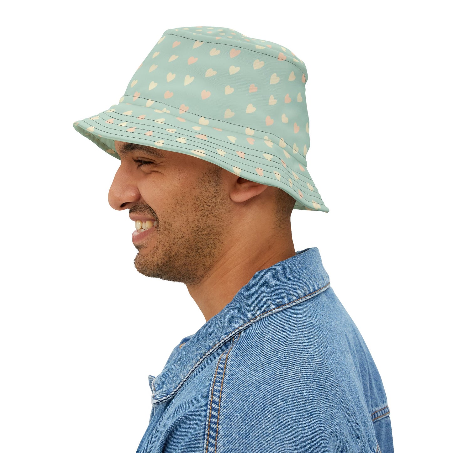 Bucket Hat Heart Pattern