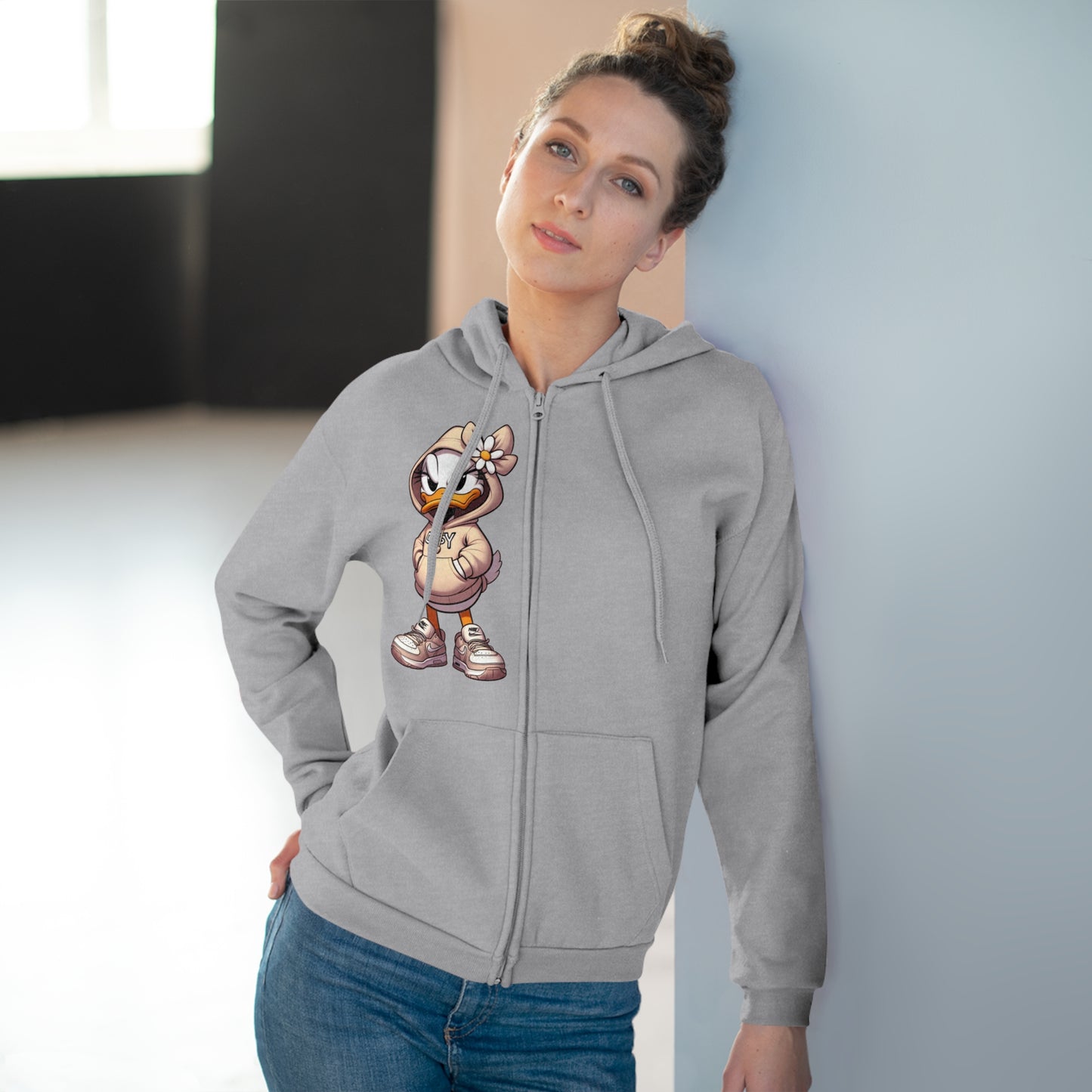 Streetwear Zip Hoodie for Women Trendy Casual Zip-Up Hoodie