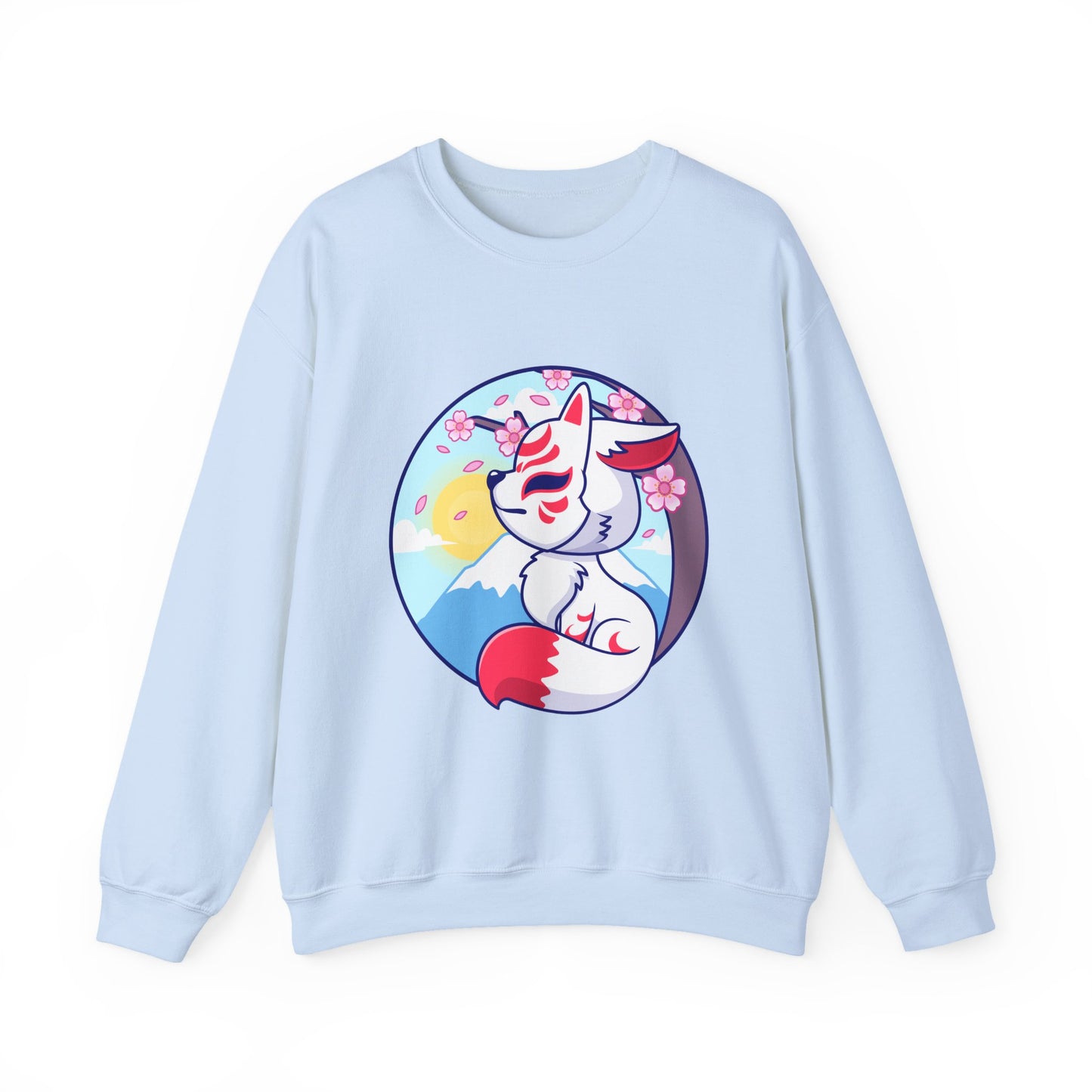 Kitsune Fox Mask Graphic Unisex Crewneck Sweatshirt