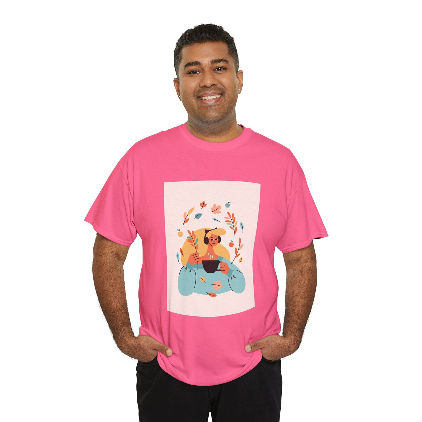 Unisex Cozy Bear Illustration Heavy Cotton T-Shirt