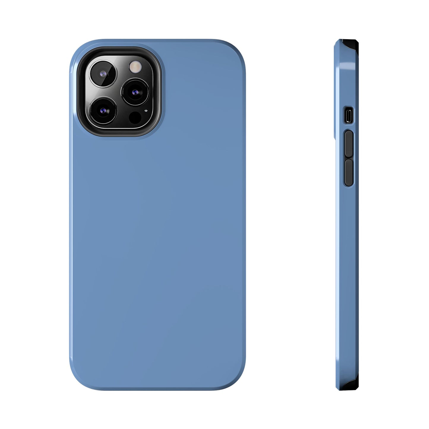 Blue phone case with a white background