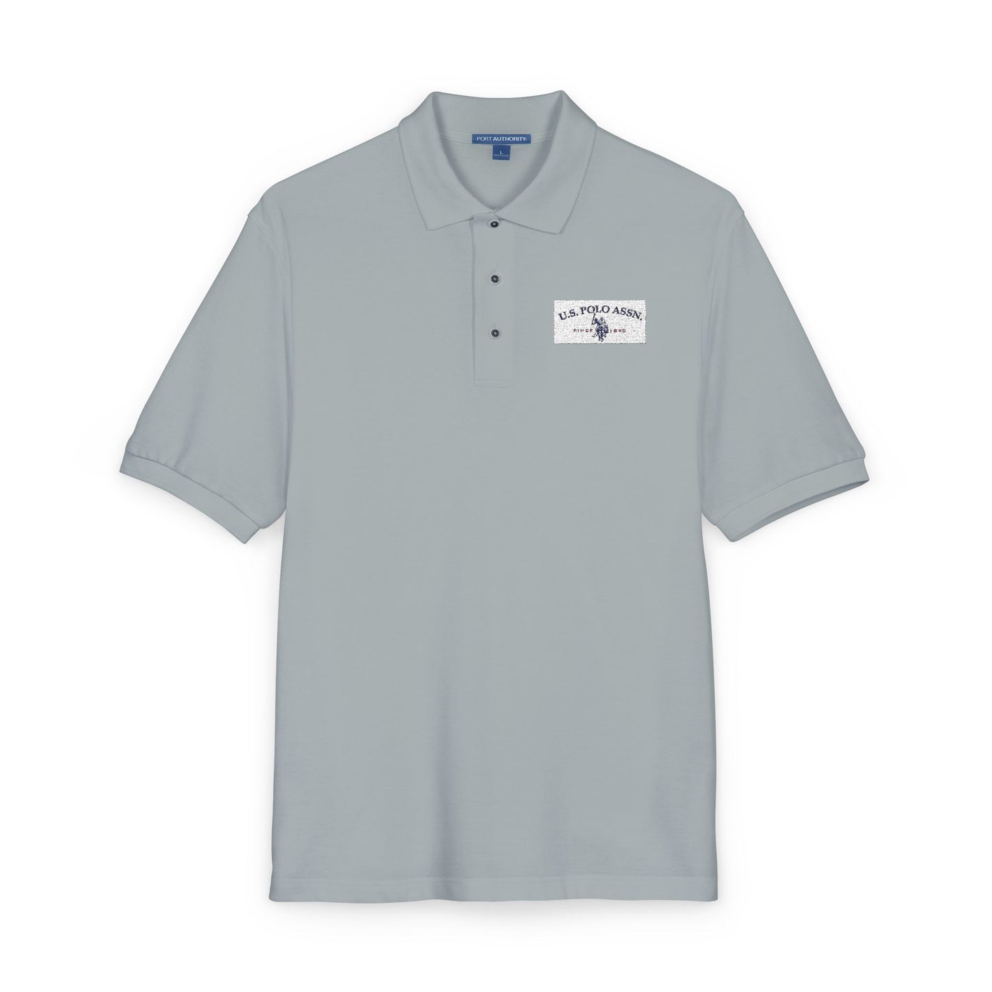 Embroidered Calm Wave Polo Shirt  Minimal Coastal Logo Golf & Casual Polo