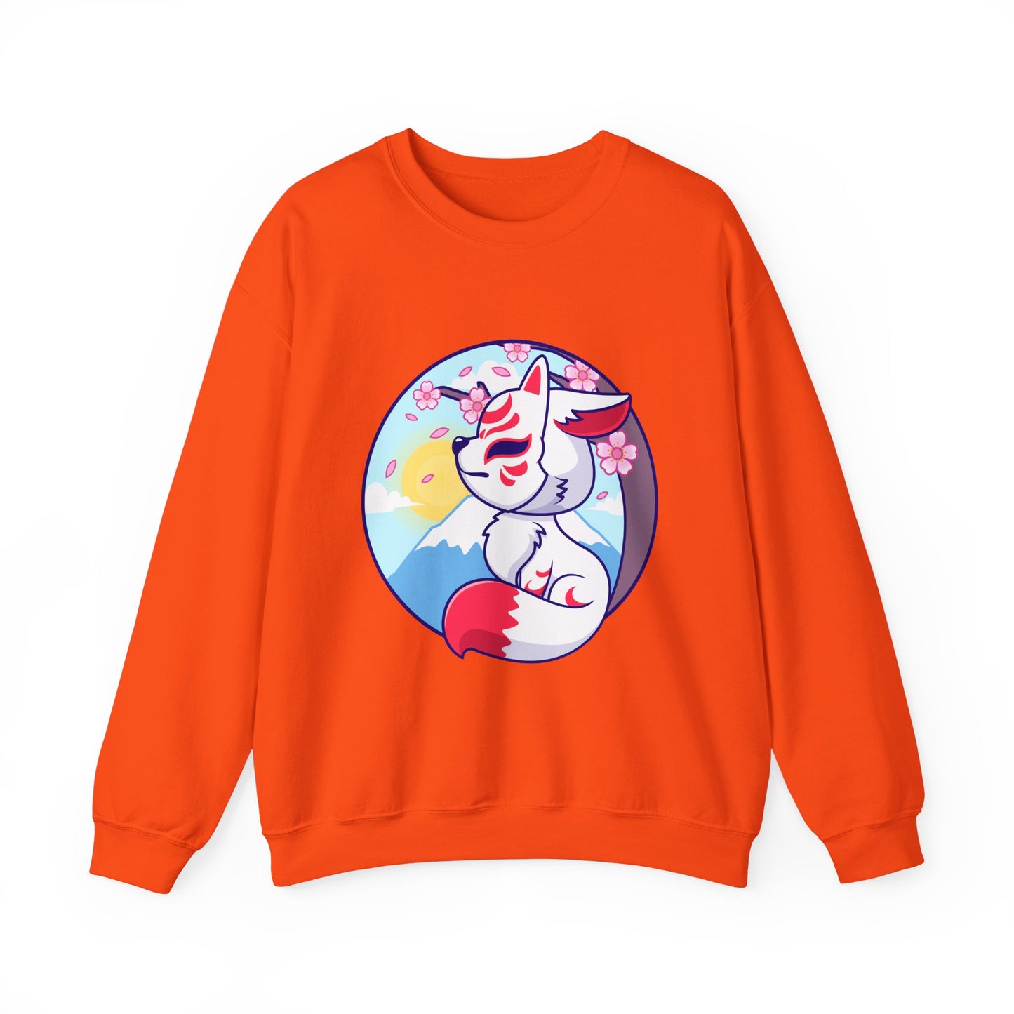 Kitsune Fox Mask Graphic Unisex Crewneck Sweatshirt