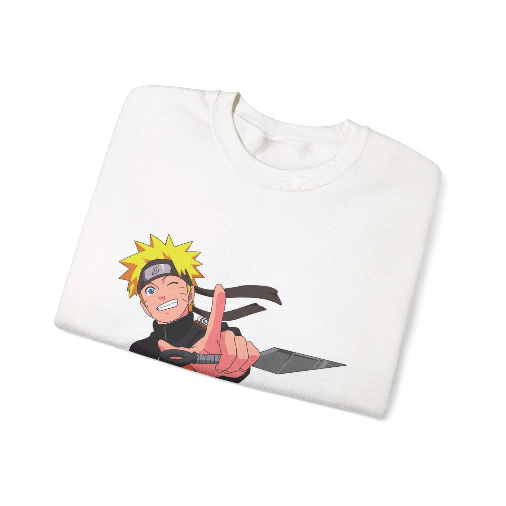 White t-shirt with a graphic of a character from an anime on a white background