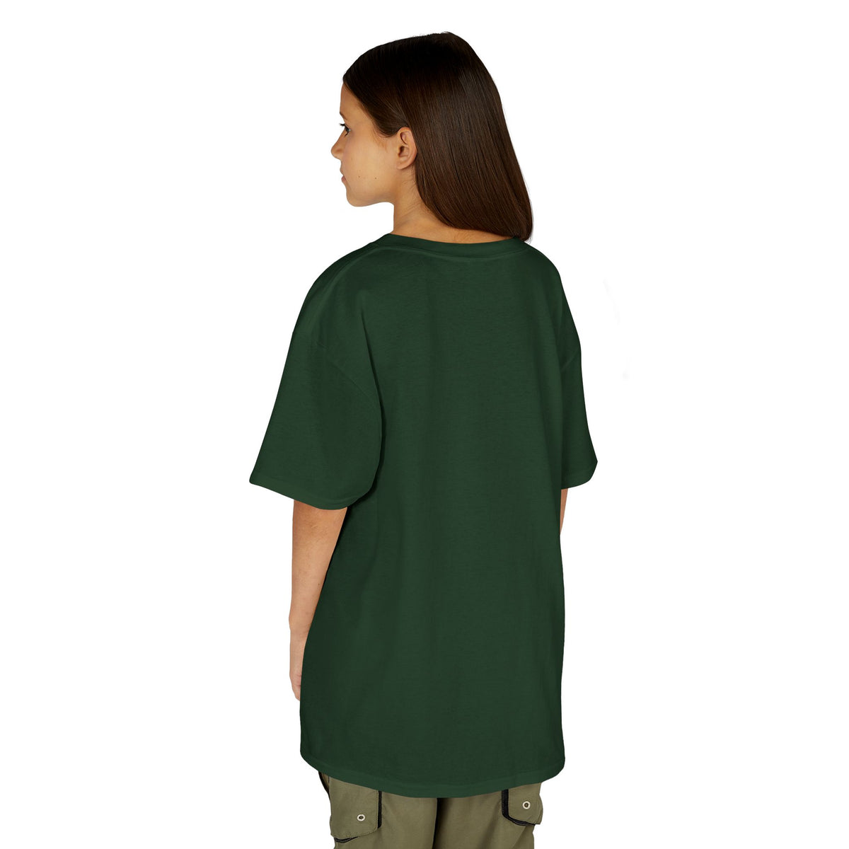 Kids Heavy Cotton Teal T-Shirt with a Graphic Design