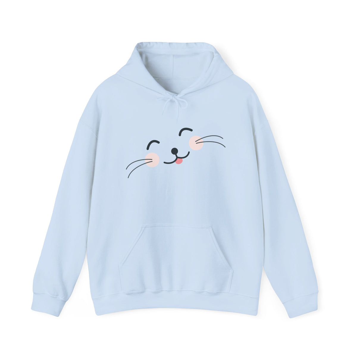 Pink Cozy Unisex Hoodie with Adorable Face Print