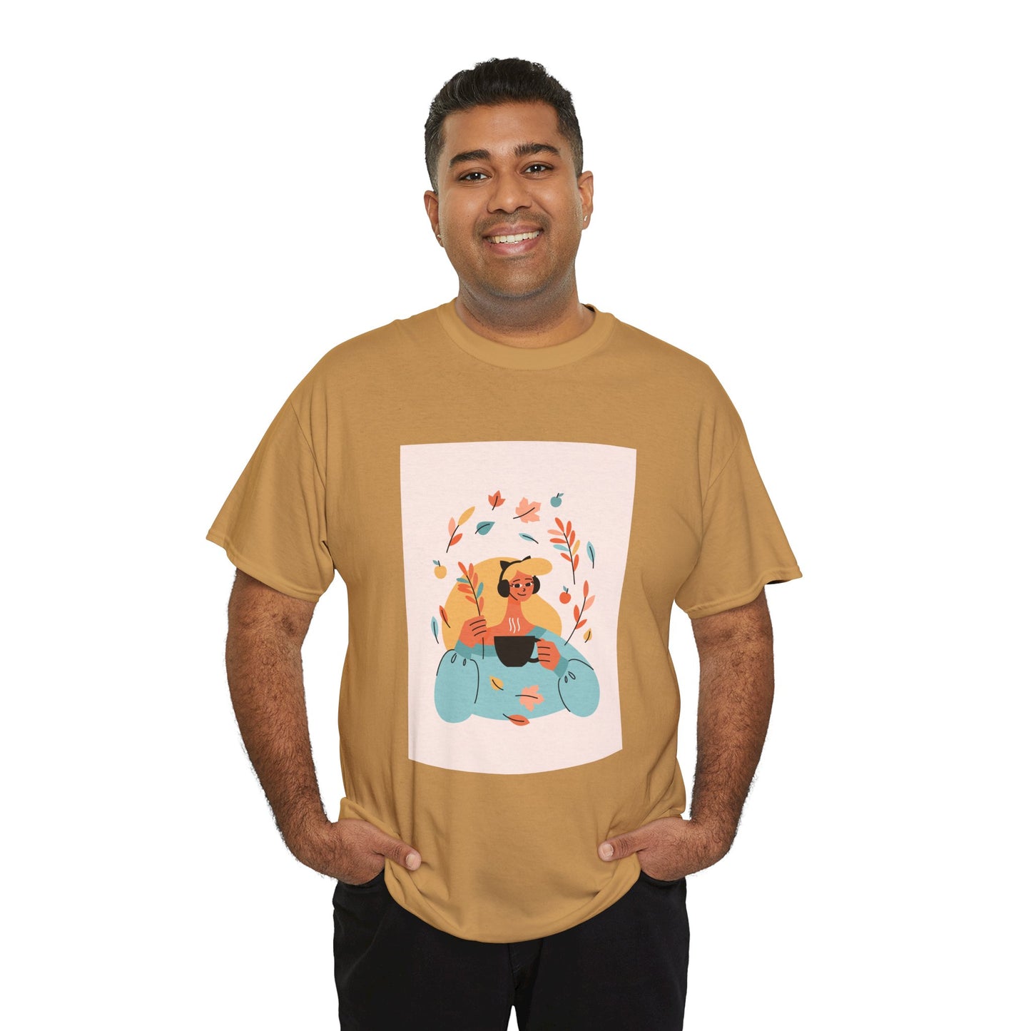 Unisex Cozy Bear Illustration Heavy Cotton T-Shirt