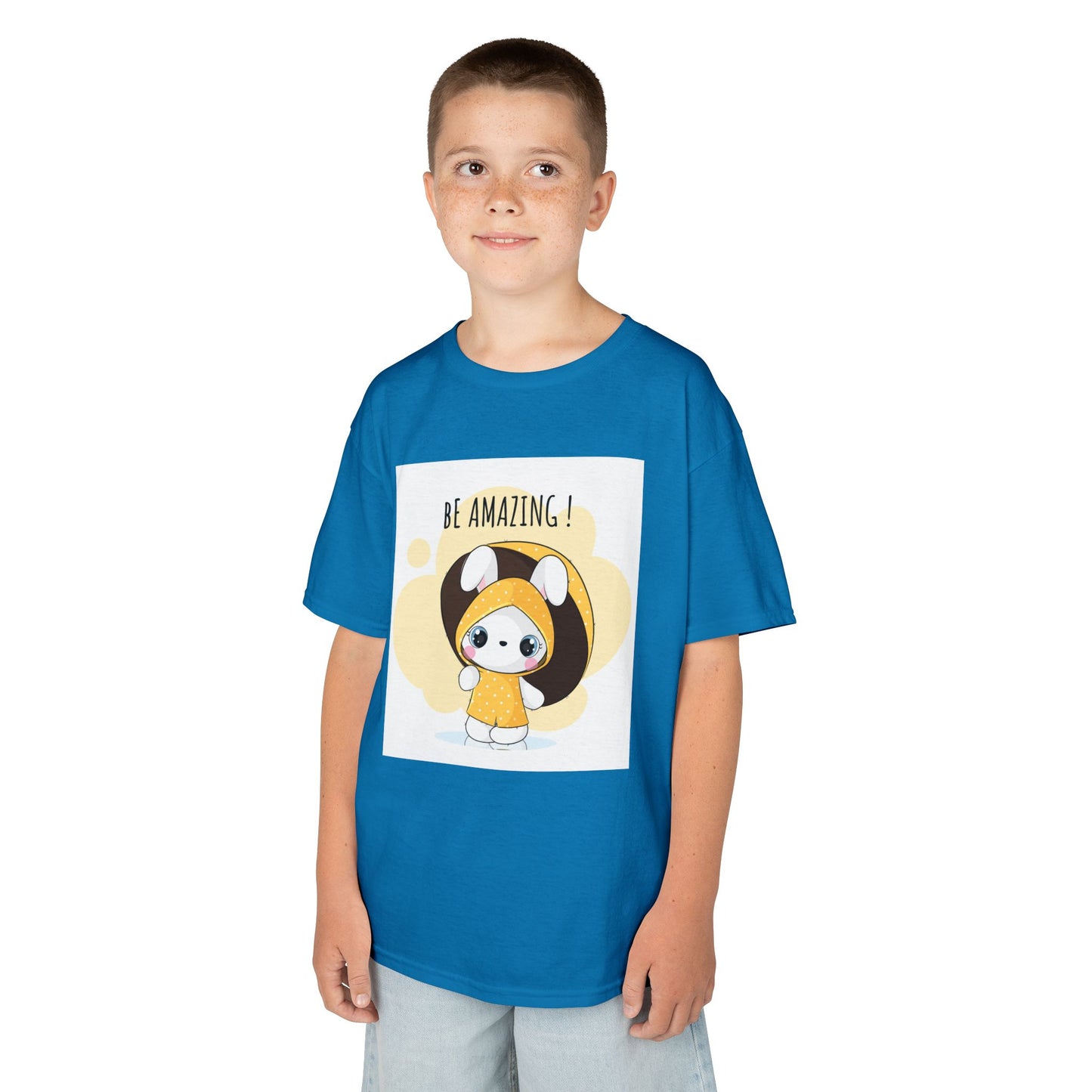Yellow Kids Heavy Cotton t-shirt with a Cartoon Character