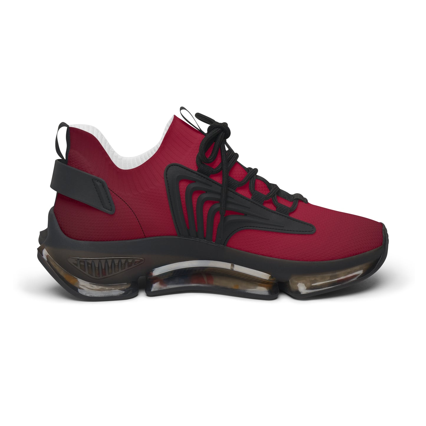 Women's Red Mesh Sneakers with Colorful Sole