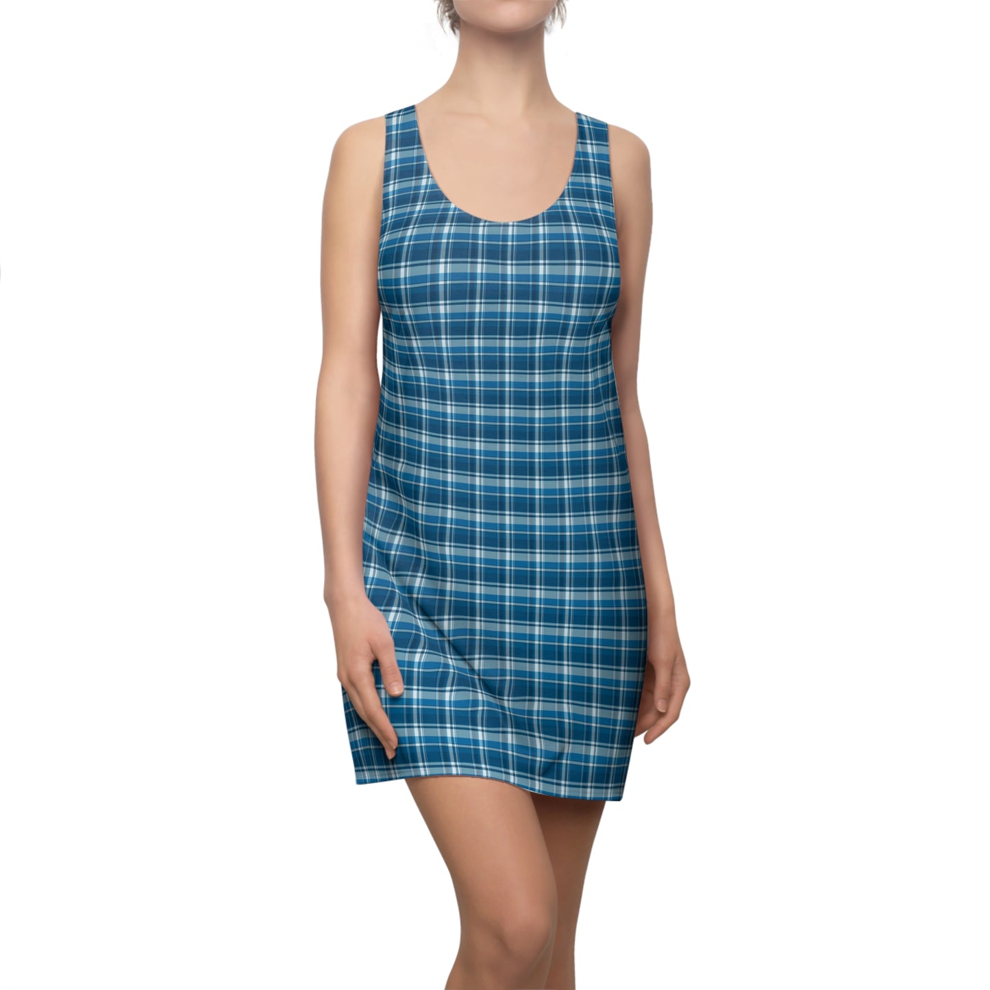 Plaid Racerback Dress – Summer Casual, Beach & Outdoor Party Wear