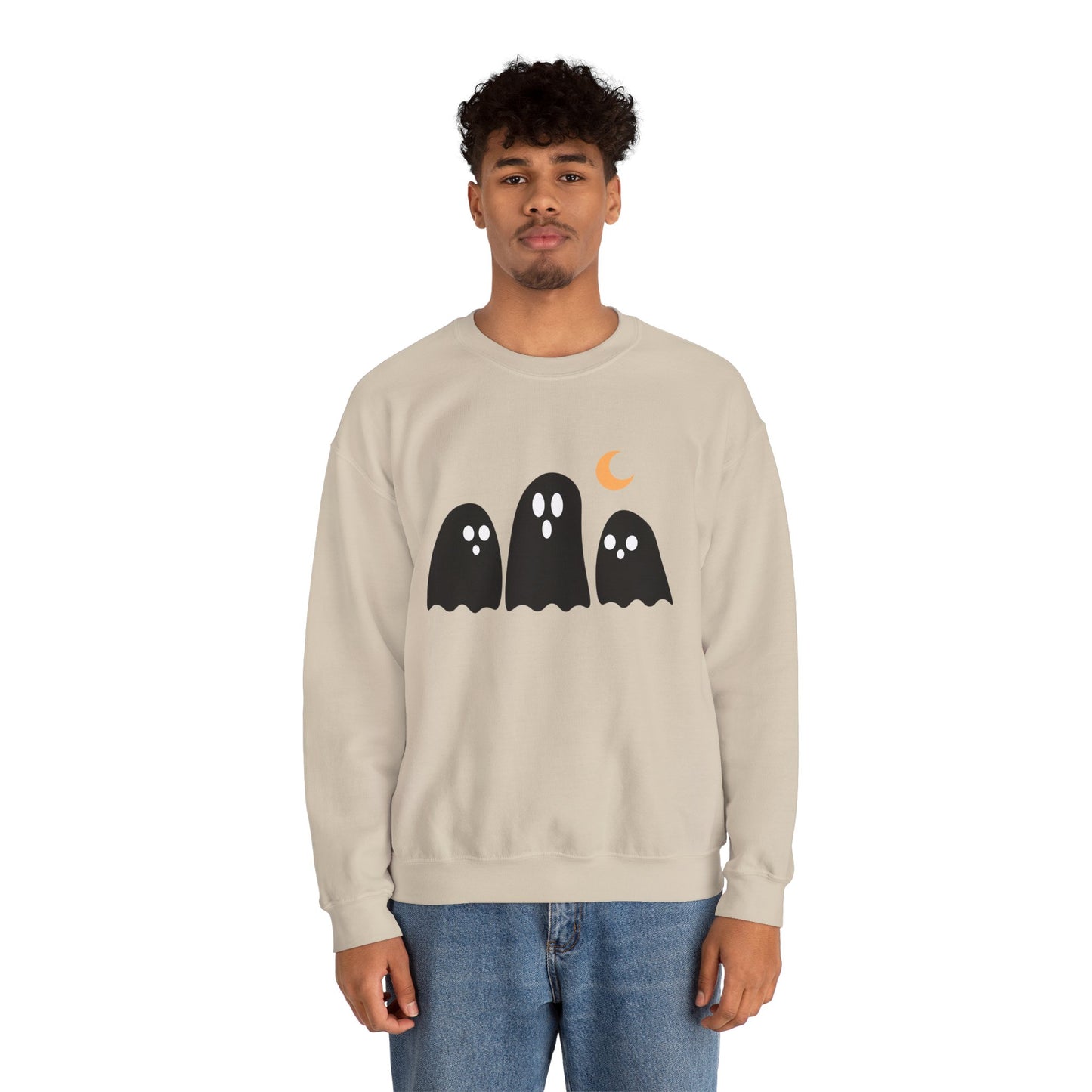 Kawaii Ghost Halloween Unisex Crewneck Sweatshirt