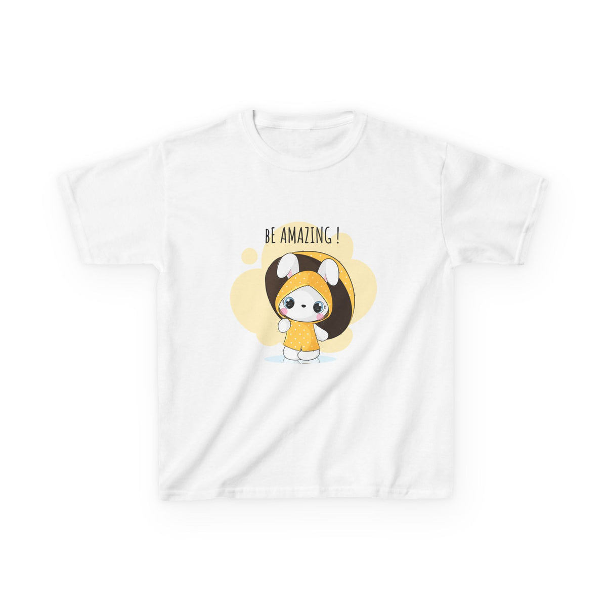 Yellow Kids Heavy Cotton t-shirt with a Cartoon Character