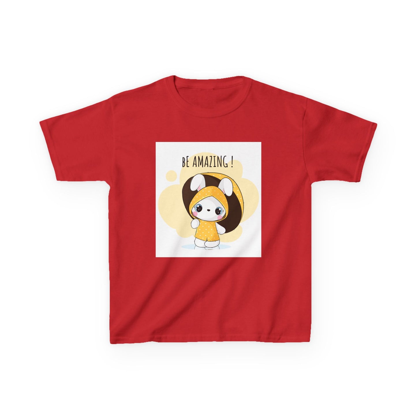 Yellow Kids Heavy Cotton t-shirt with a Cartoon Character