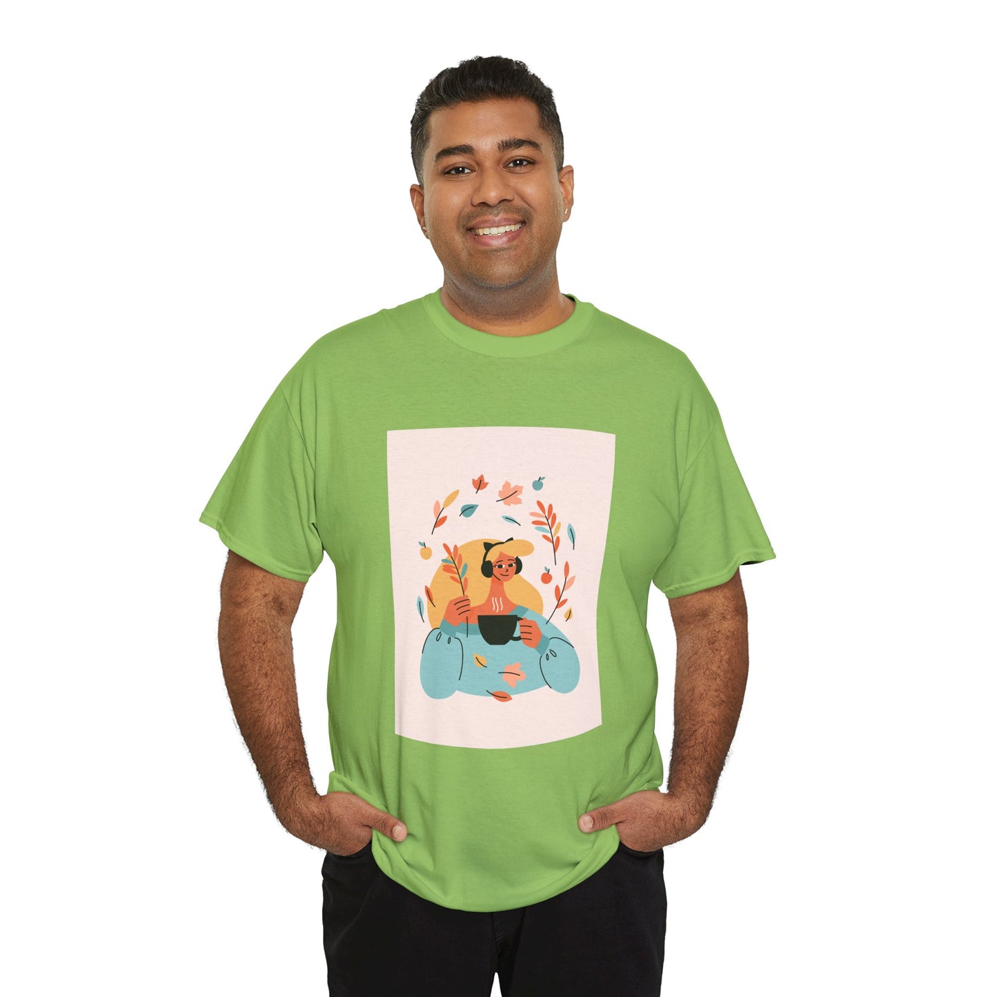 Unisex Cozy Bear Illustration Heavy Cotton T-Shirt