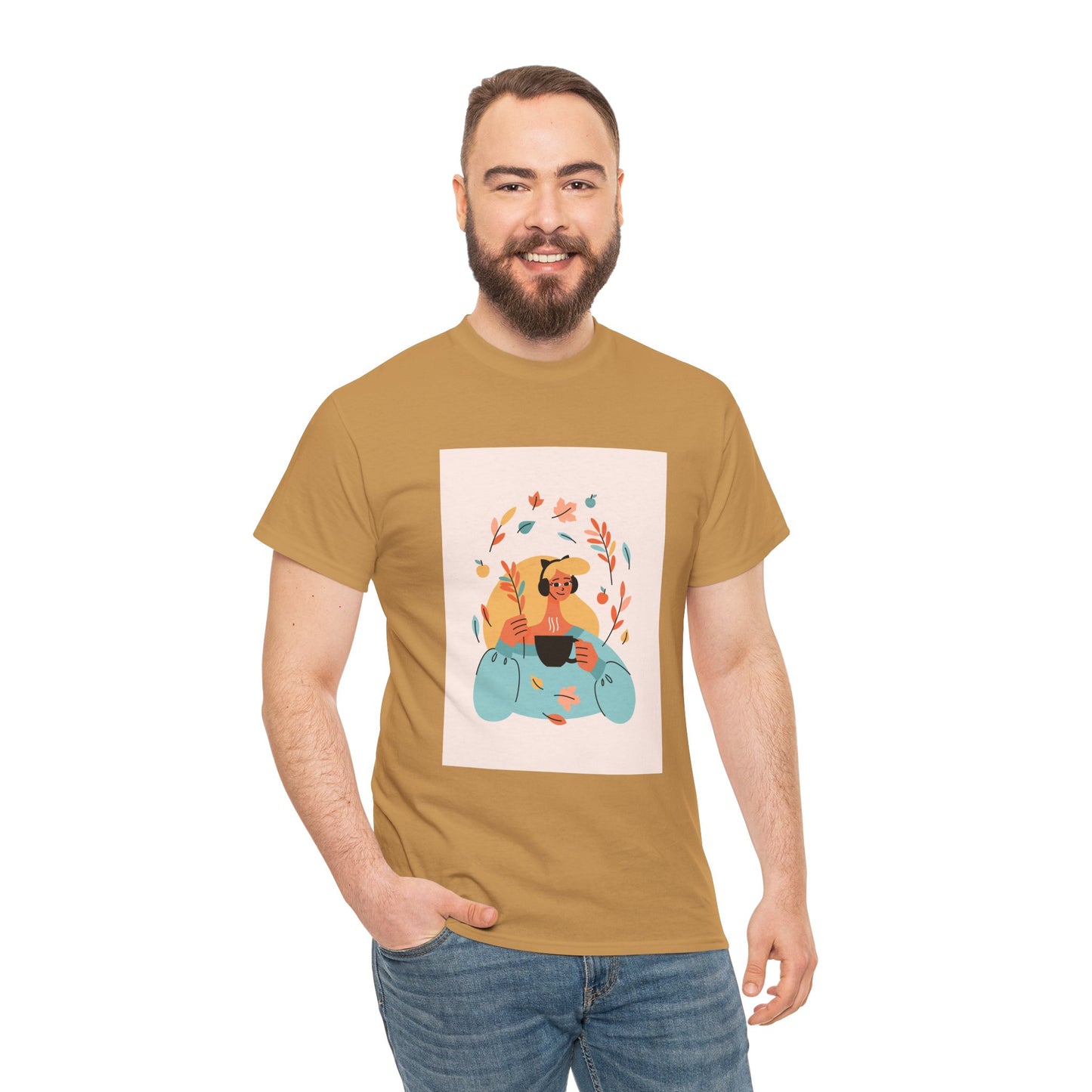Unisex Cozy Bear Illustration Heavy Cotton T-Shirt