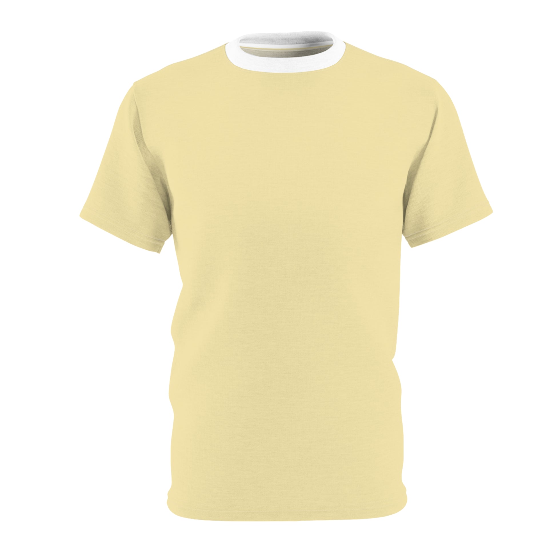 Plain yellow t-shirt on a white background