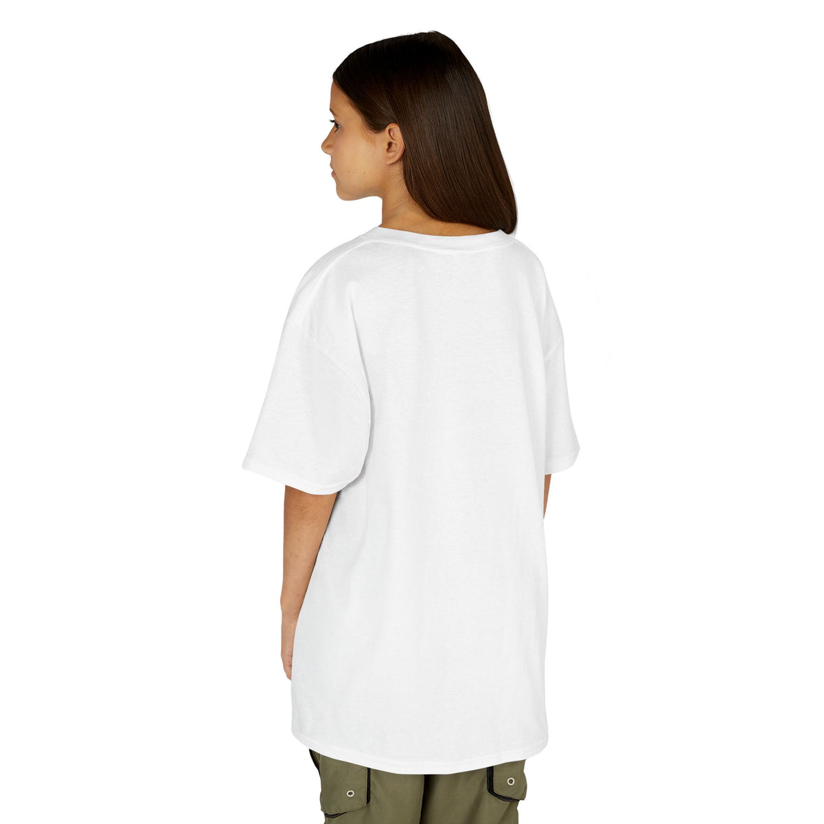 Kids Heavy Cotton Teal T-Shirt with a Graphic Design