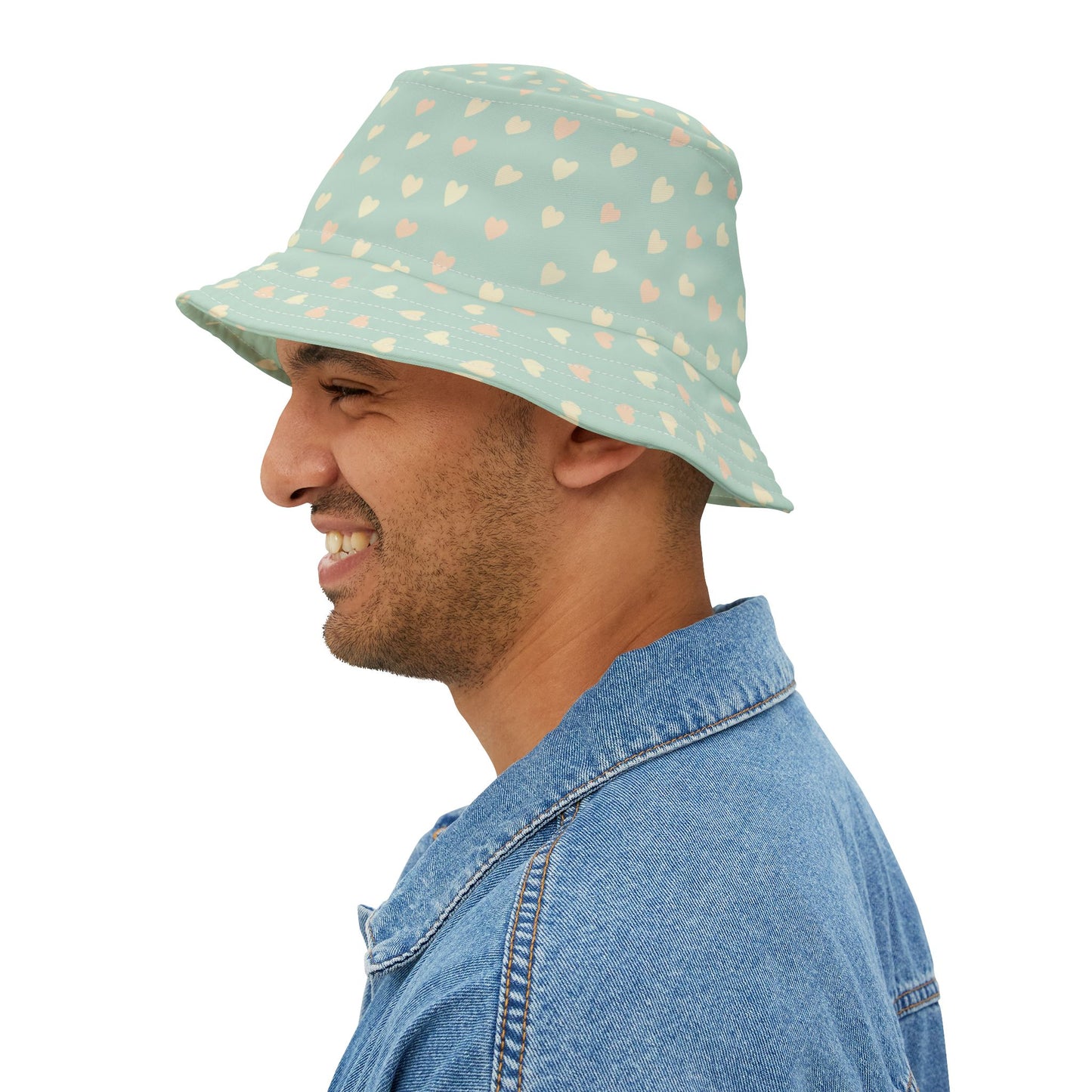 Bucket Hat Heart Pattern